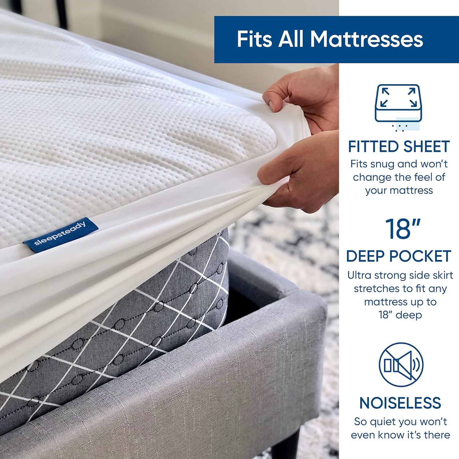 Full Size Luxury Tencel Mattress Protector, 100% Waterproof, Ultra Soft, Naturally Cooling & Breathable, Deep Pocket Cover Up to 18"