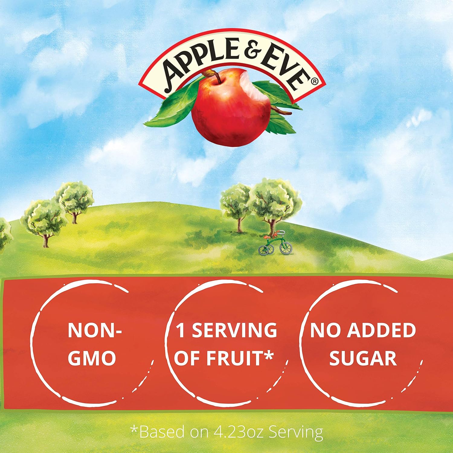Apple & Eve Sesame Street Big Bird's Apple Juice, 4.23 Fluid-oz, 8 Count, Pack of 5