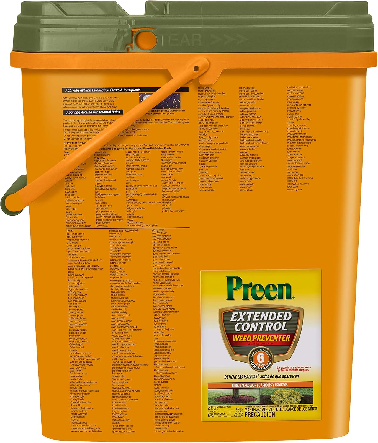Preen Extended Control Weed Preventer - 4.93 lb. Bottle - Covers 805 sq. ft. | PreEmergent Herbicide for Garden Weed Control –Prevents Weeds up to 6 Months – For Perennials and Shrubs