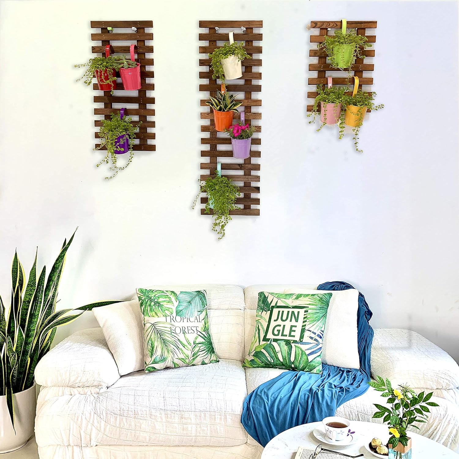 ShopLaLa Wall Planter (60cm, 2 Pack) Hanging Planters for Indoor Plants