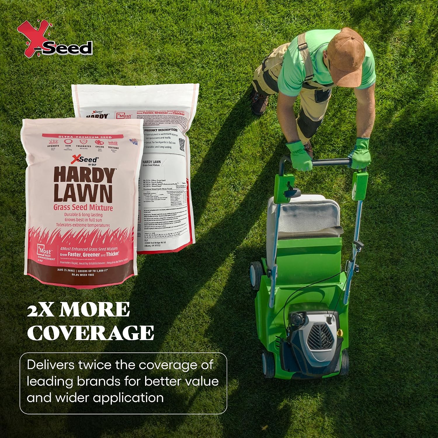 X-Seed Ultra Premium Hardy Lawn Seed Mixture, 7-Pound