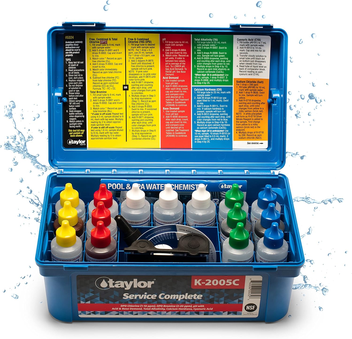 Taylor Complete Pool & Spa Test Kit - High Range K-2005C 2 oz Reagents
