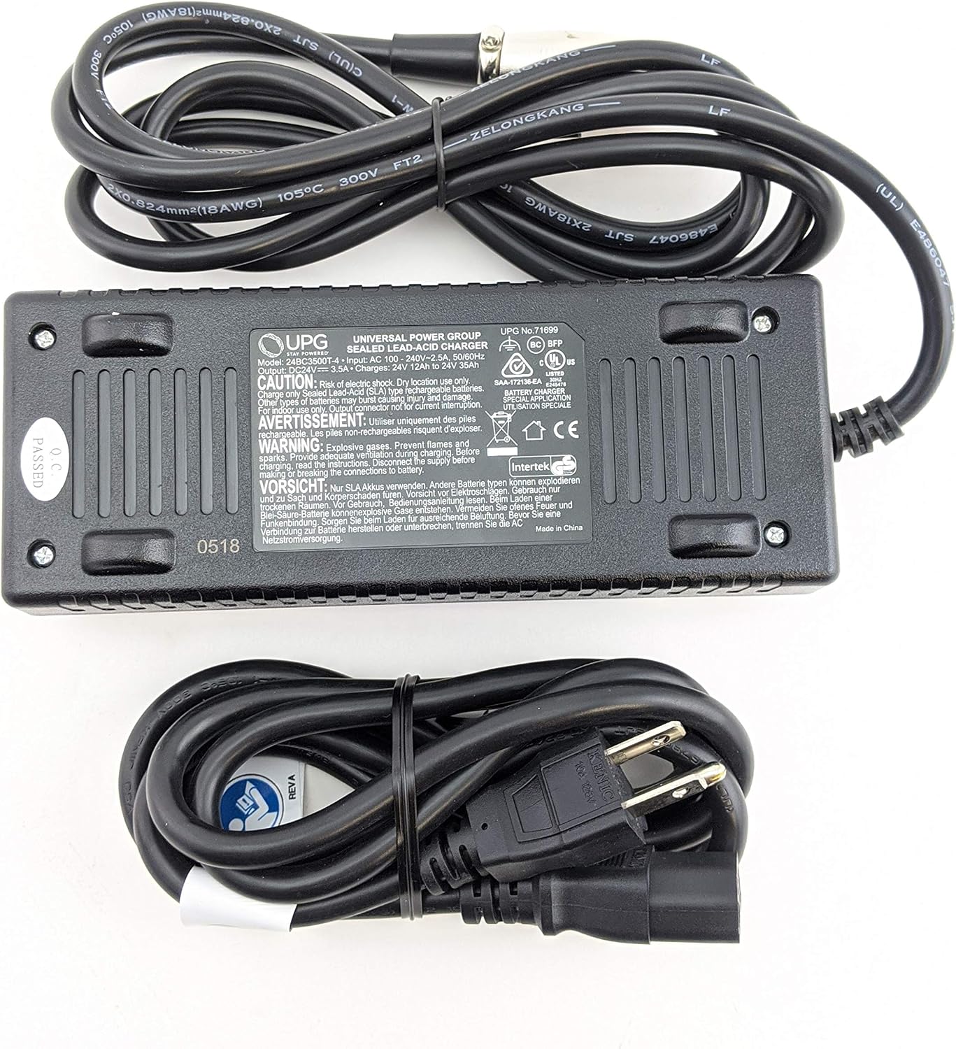 Pride Mobility Charger ELE1803400 - Fits Scooters and Power Wheelchairs - 24V 3.5A - UPG 24BC3500T-4 71699