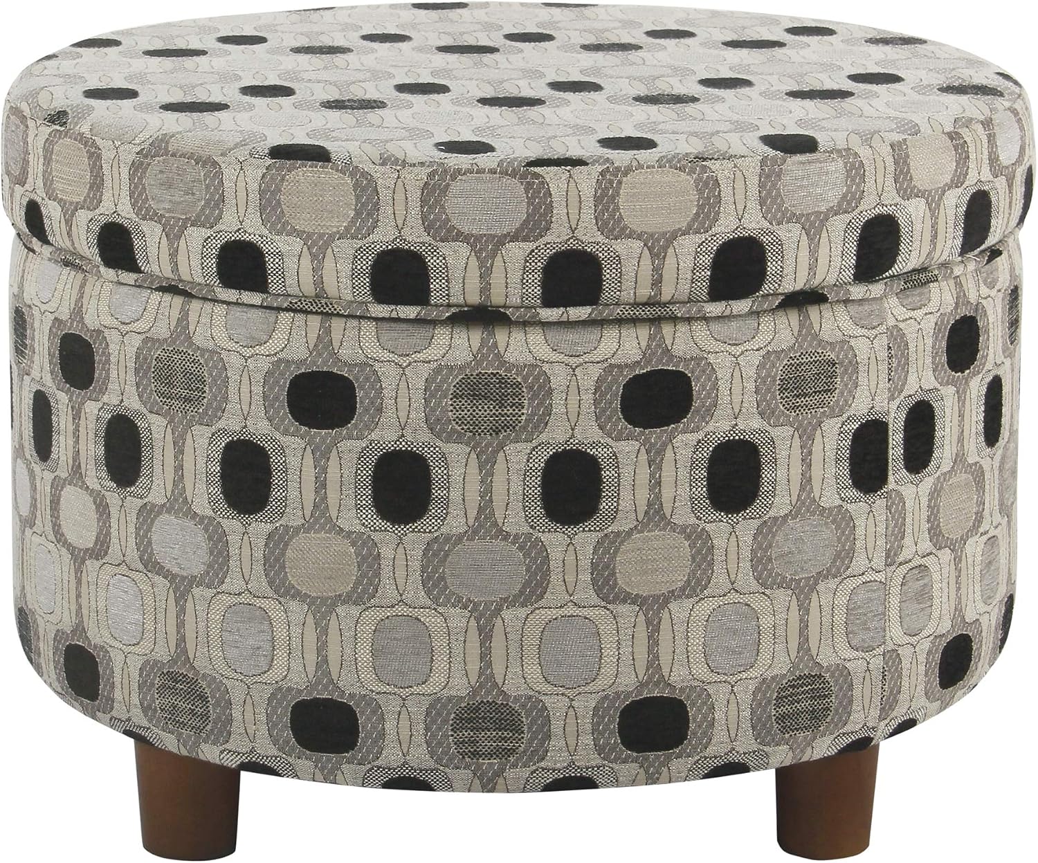 HomePop 24" Large Leatherette Storage Ottoman - Distressed Brown Faux Leather