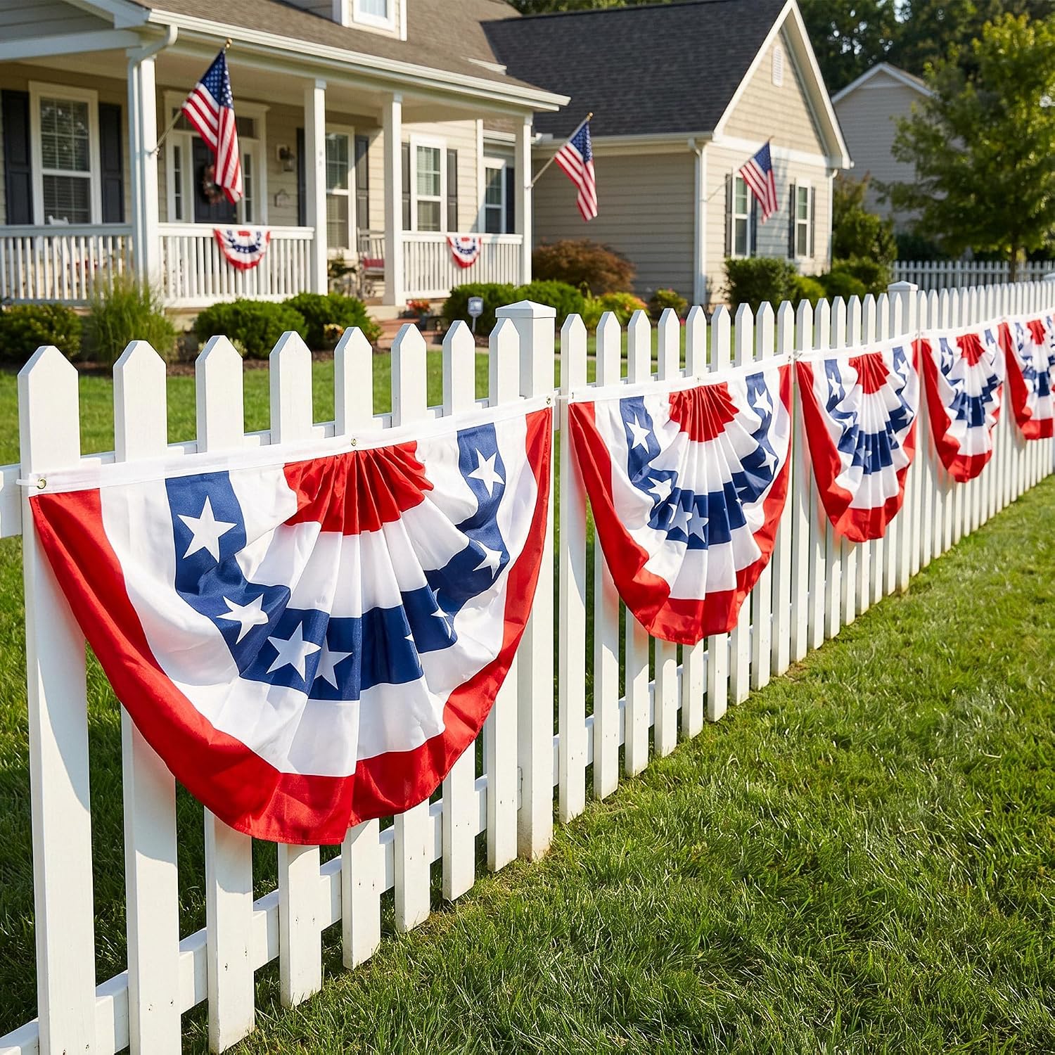 HOOSUN 4th Of July Decorations, American Flag Bunting for Outside, 3x6 Ft Fourth of July Bunting Patriotic Memorial Day Decor