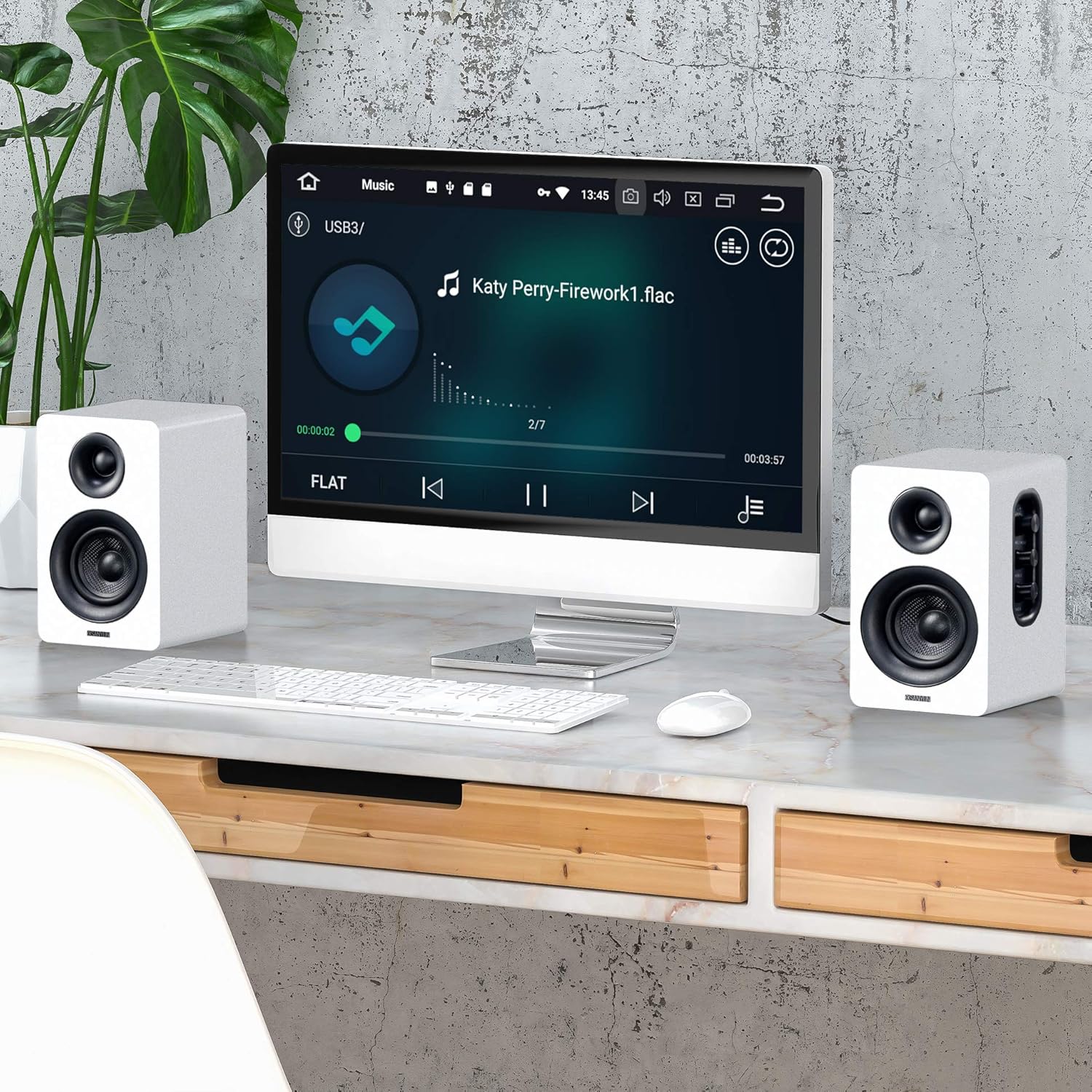 Sanyun SW208 3" Active Bluetooth 5.0 Bookshelf Speakers, Built-in 24bit DAC