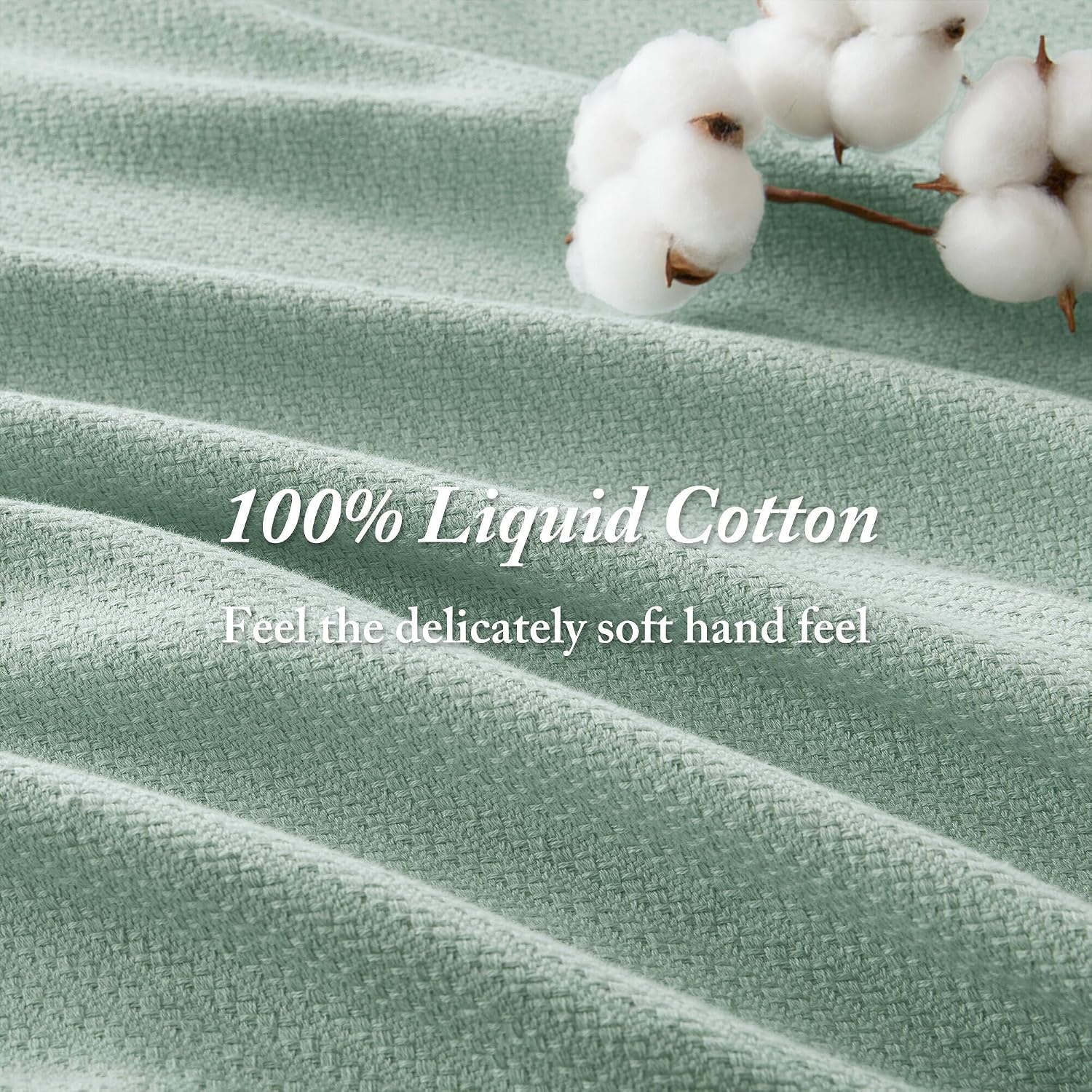Madison Park Liquid Cotton Luxury Blanket Premium Soft Cozy 100% Ring Spun Cotton For Bed , Couch or Sofa, Full/Queen, Light Blue | Breathable Fabric for Bed or Couch, Diamond Pattern, Lightweight, OEKO-TEX Certified