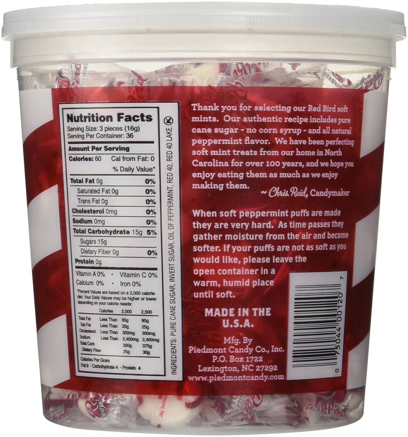 Red Bird Peppermint Puffs 18 oz tub (Original Version)