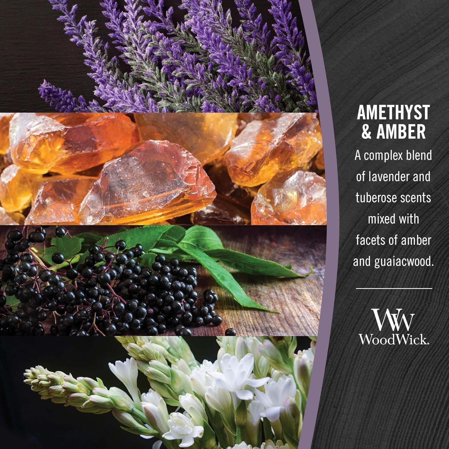 WoodWick Lavender Spa Gifts for Women and Men, 9.7 oz Medium Hourglass Candle with Crackling Wick