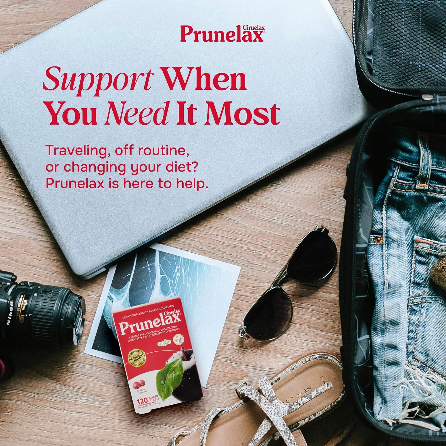 Prunelax Ciruelax Regular Strength Laxative Mini Tablets - Overnight Relief for Occasional Constipation, Senna Extract, Vegan & Gluten-Free