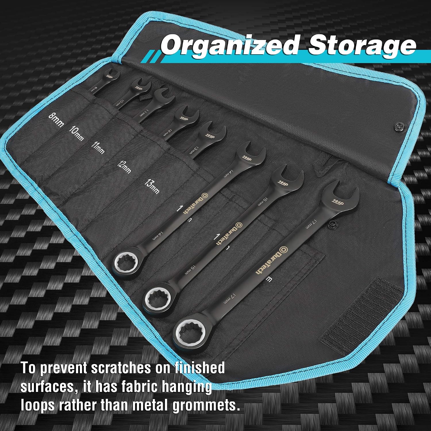 DURATECH 144-P Ratcheting Combination Wrench Set, 2.5° Swing Arc, SAE