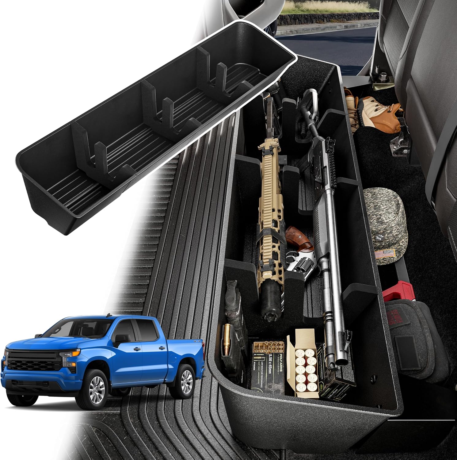 Under Seat Storage Box for F-150 Crew Cab & Super Duty 2015-2026 | Foam-cut for long gear. Hidden. Waterproof. No-drill. ULTRUCKMAN — Built for the Haul.