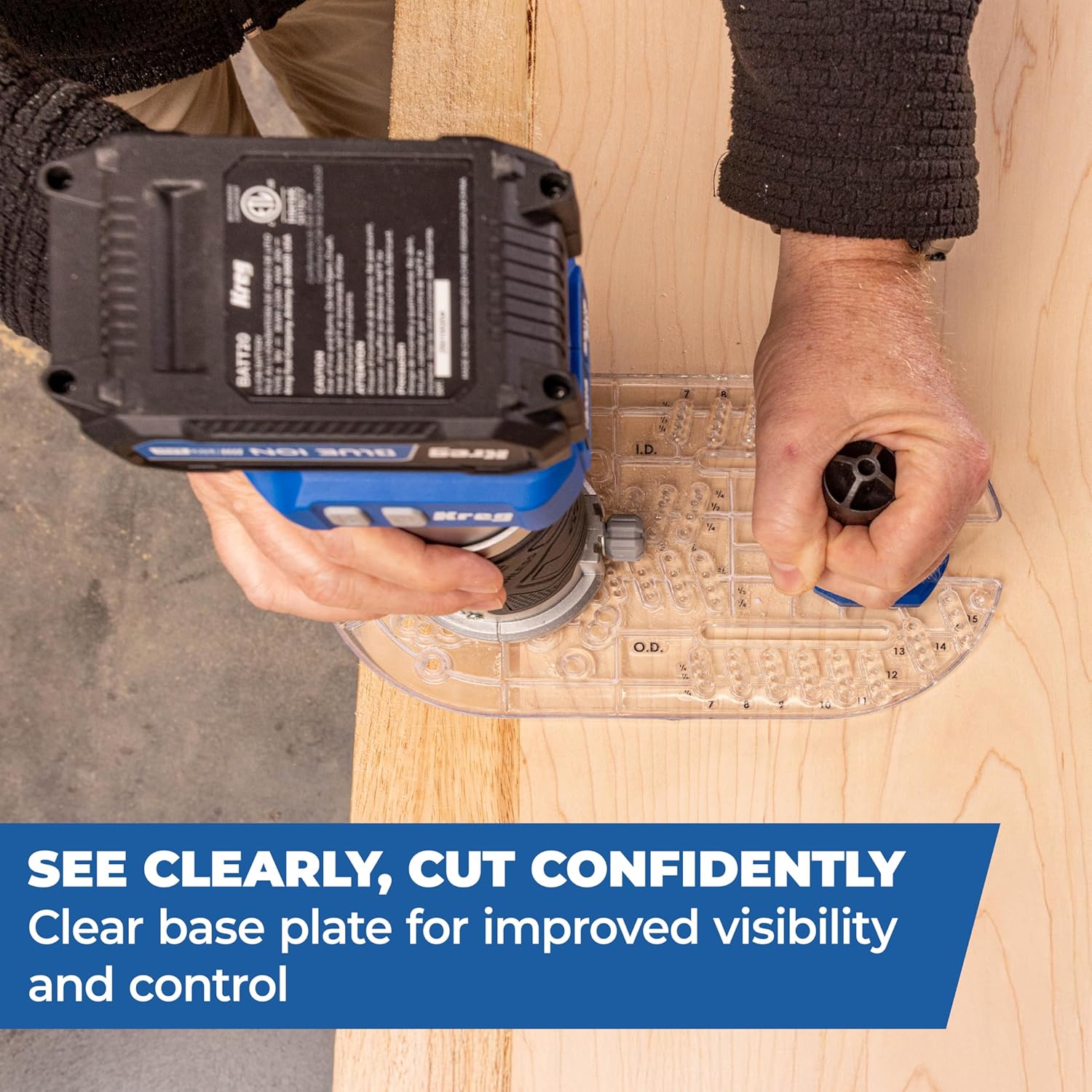 Kreg Trim Router Base Plate - Single Grip Handle for Accurate Routing