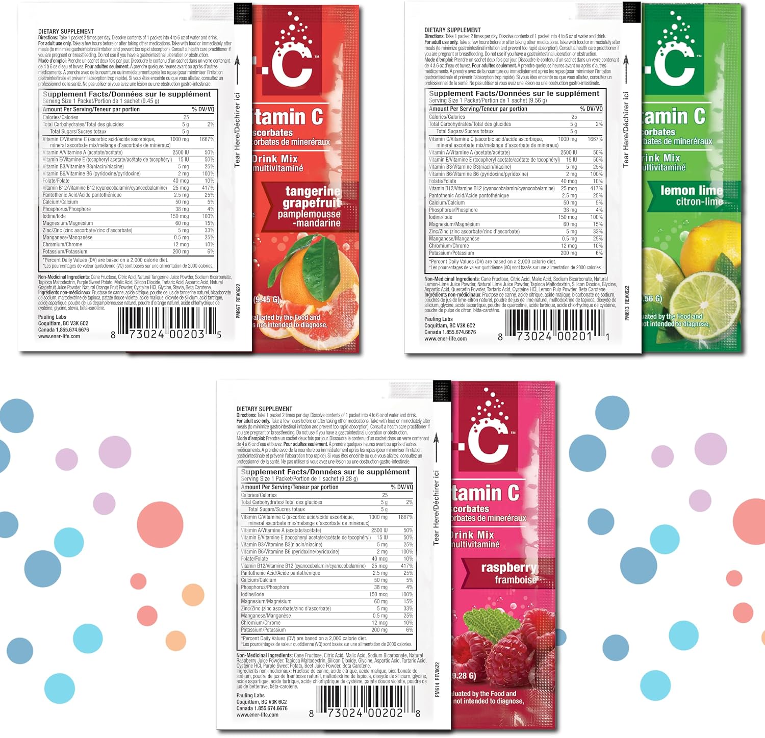 Ener-C Multivitamin Drink Mix, Healthy Energy - Variety Pack, 60 Count | Vitamin Packets for Water, Electrolytes Powder Packets, Vitamin Drink Mix