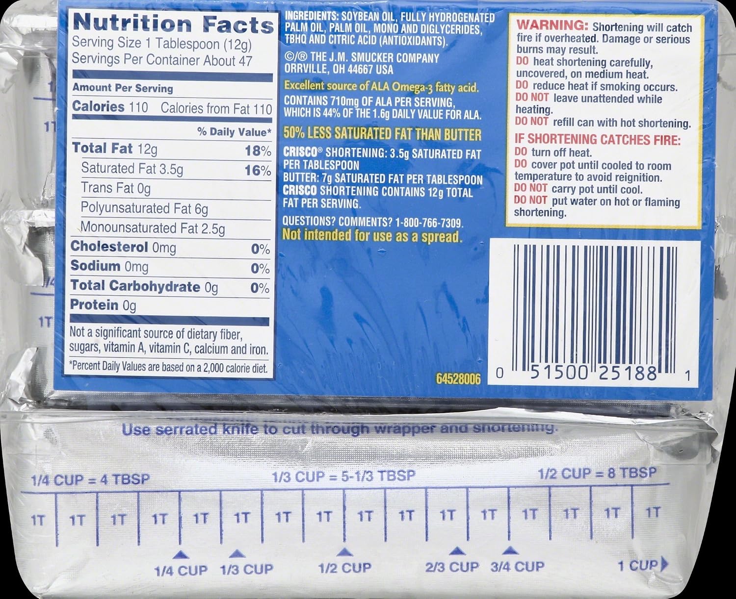 Crisco Baking Sticks All Vegetable Shortening, 20 Ounce (Pack of 3)