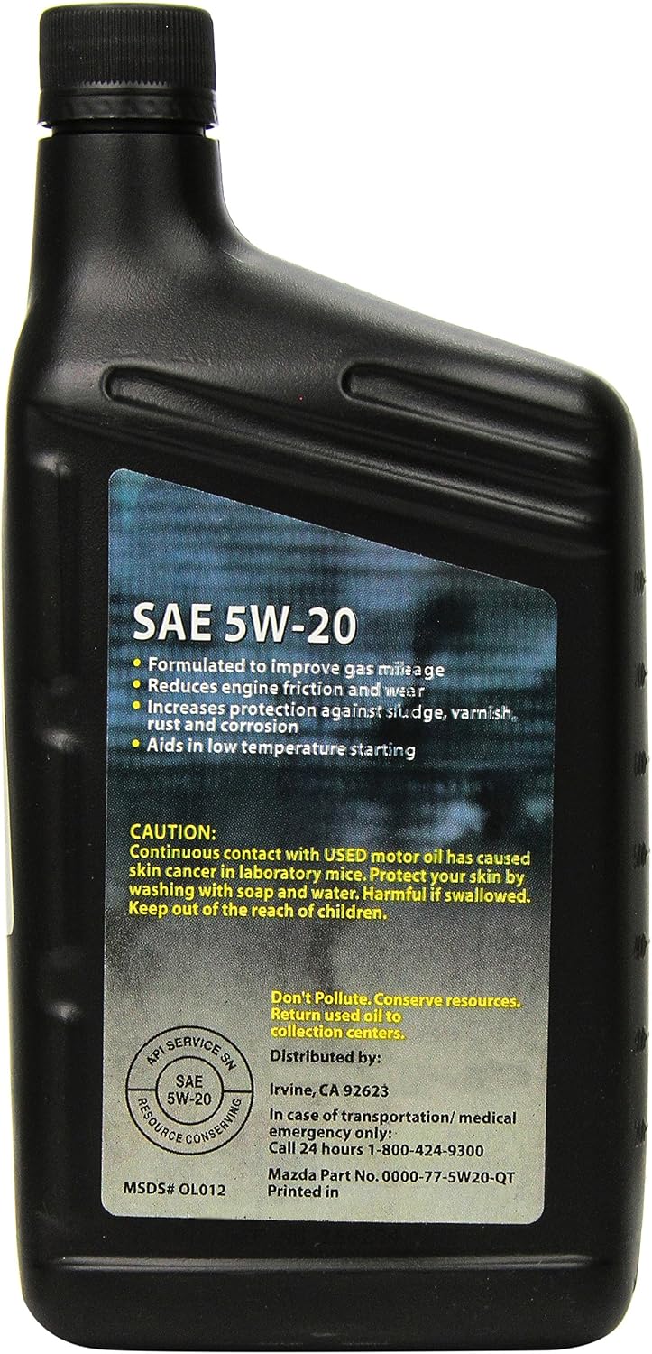 Genuine Mazda Fluid (0000-77-5W20-QT) SAE 5W-20 Super Premium Motor Oil - 1 Quart Bottle