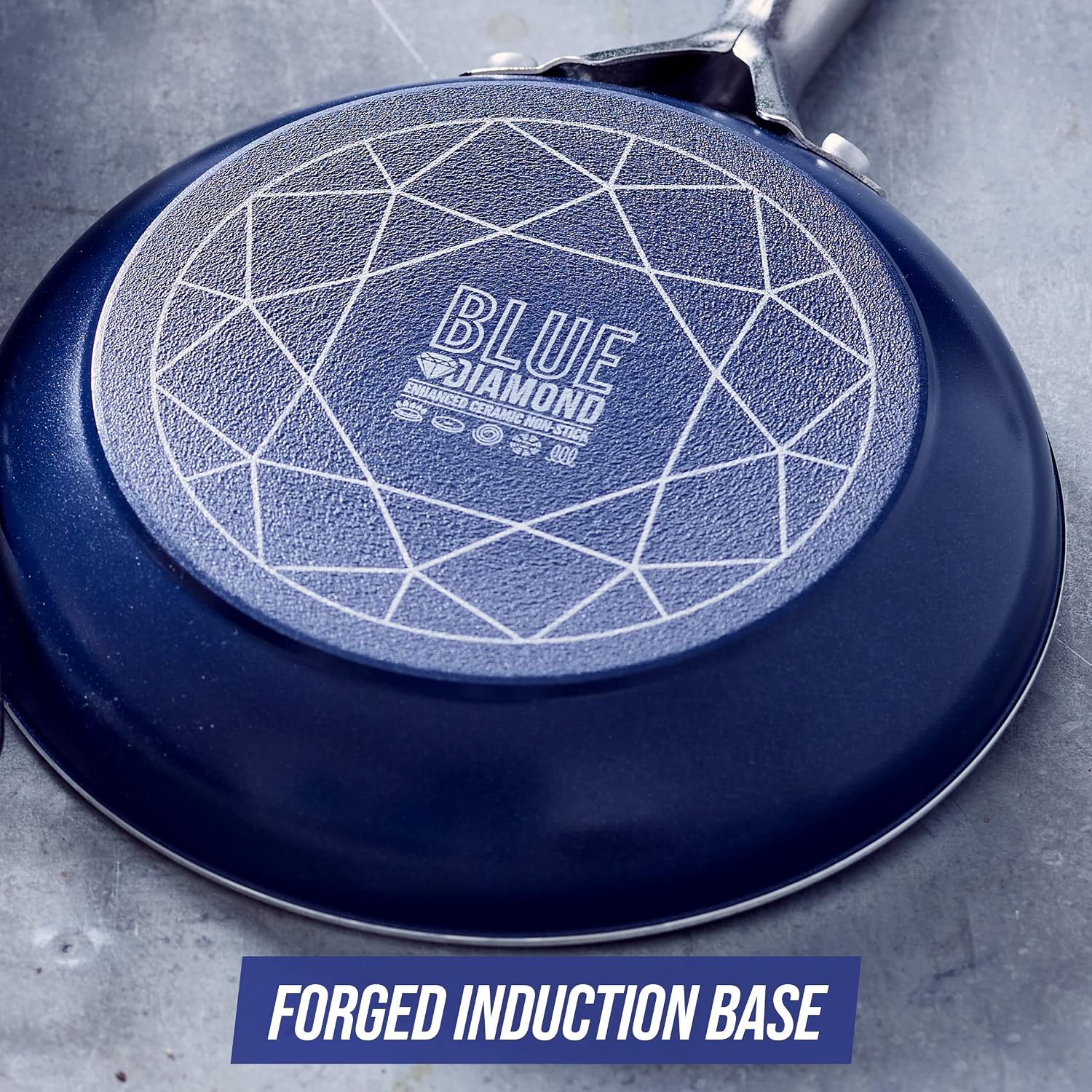 Blue Diamond Cookware Diamond Infused Ceramic Nonstick 8" Frying Pan Skillet, Induction, PFAS-Free, Dishwasher Safe, Oven Safe, Blue