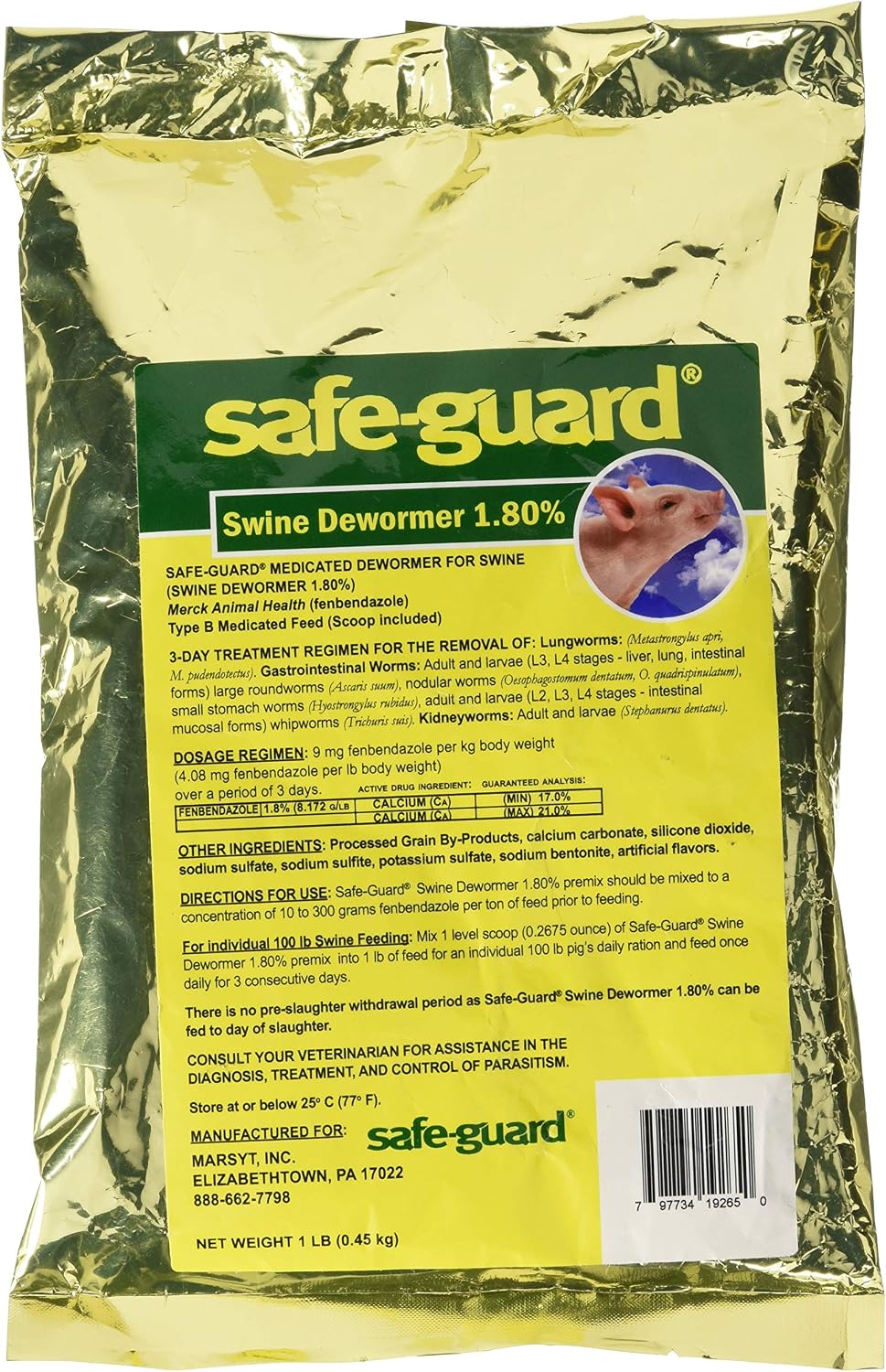 MERCK Animal Health MFG 184311 1 LB Safe-Guard 1.8% Swine Scoop