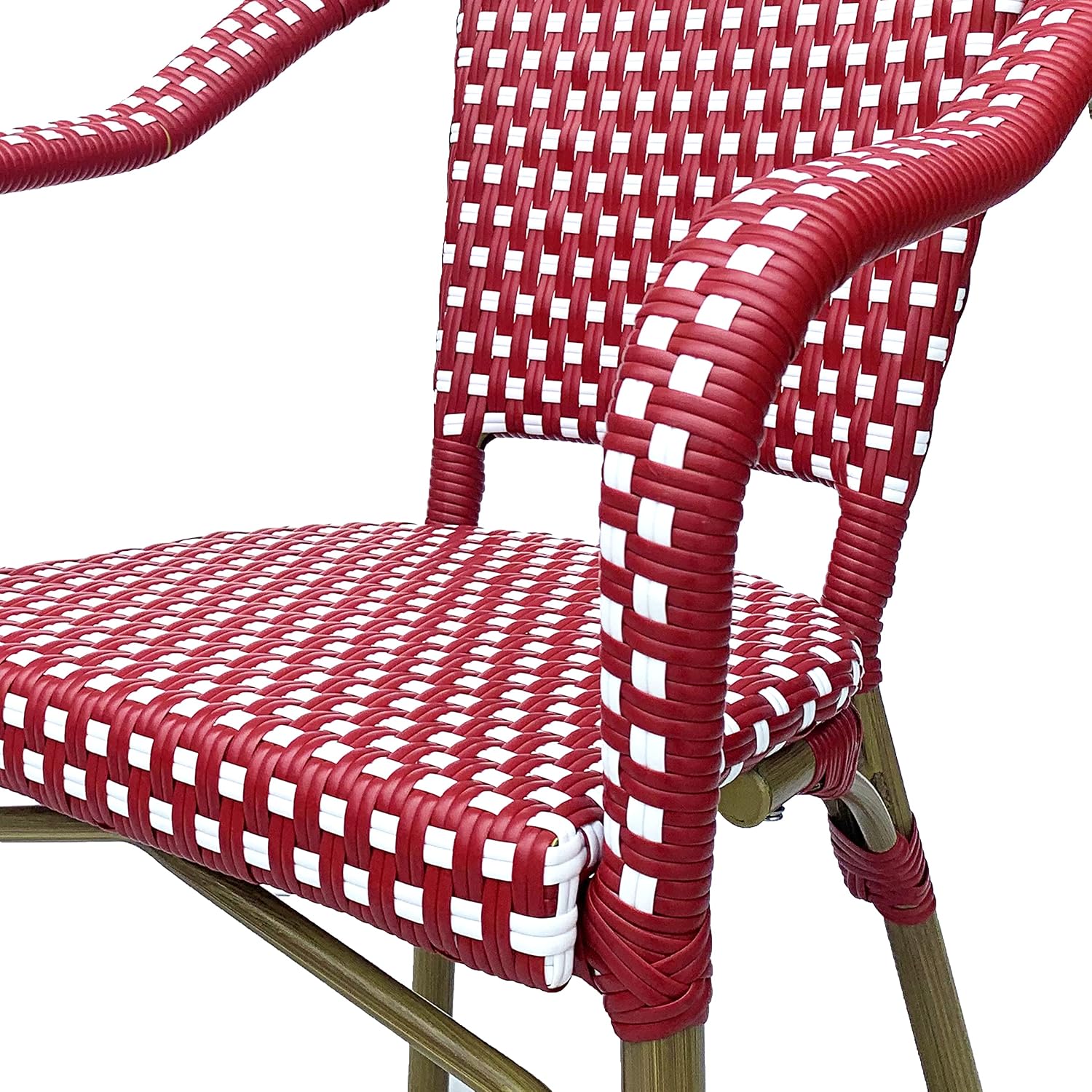 Christopher Knight Home Anastasia Outdoor French Bistro Chair (Set of 2), Black + White + Bamboo Print Finish