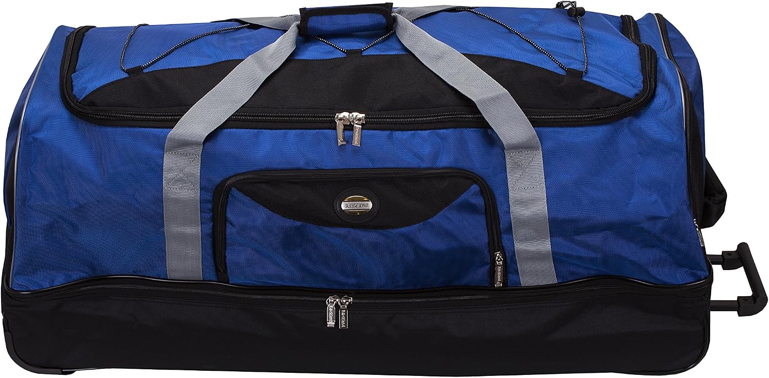 Rockland Drop Bottom 40" Rolling Duffel Bag, Navy