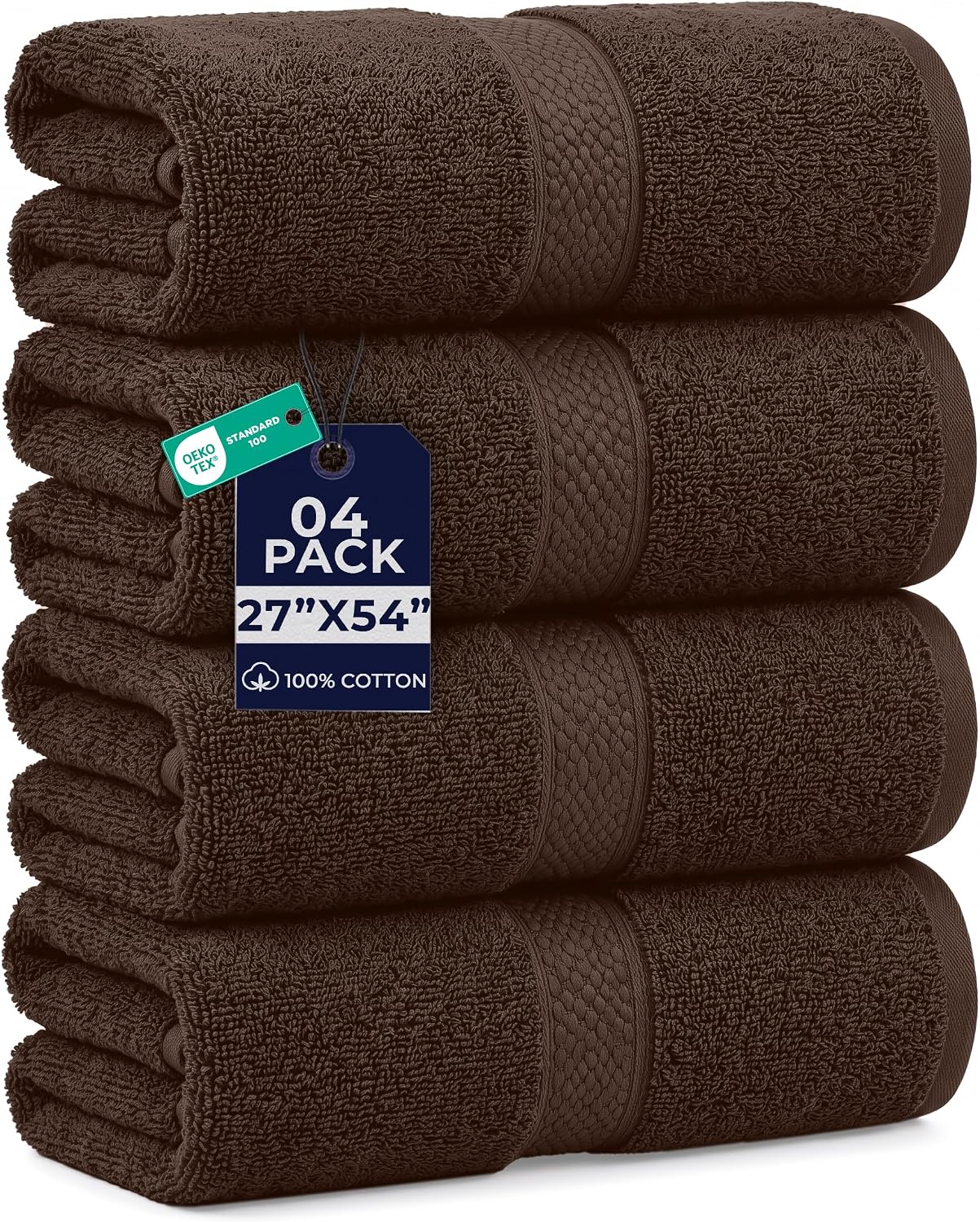 DAN RIVER 24 Pack Cotton Wash Cloths Set for Showering [12x12] White