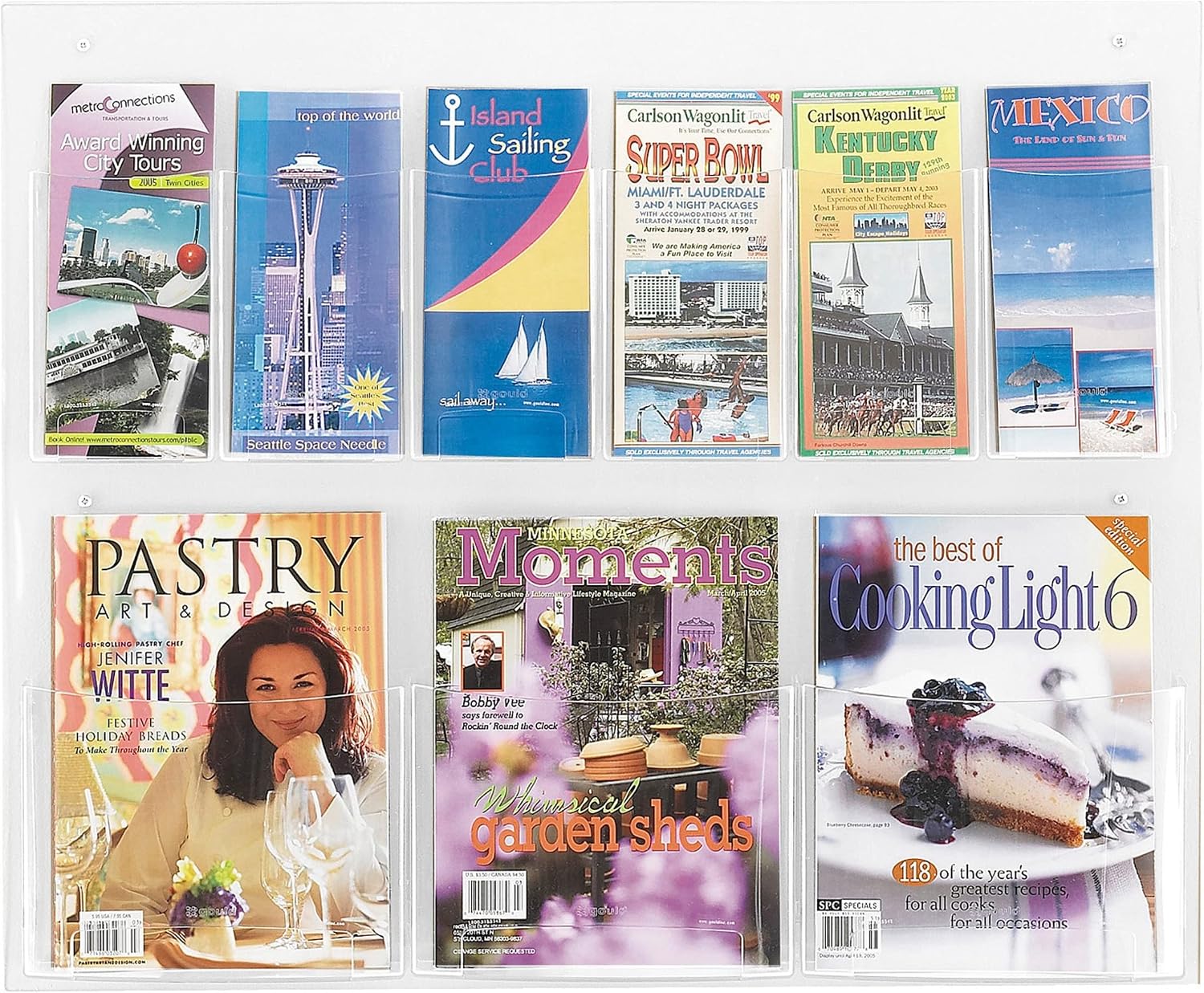 Safco Products 5666CL Clear2c Literature Rack: 3 Magazines & 6 Pamphlets, Increase Visibility & Conversions