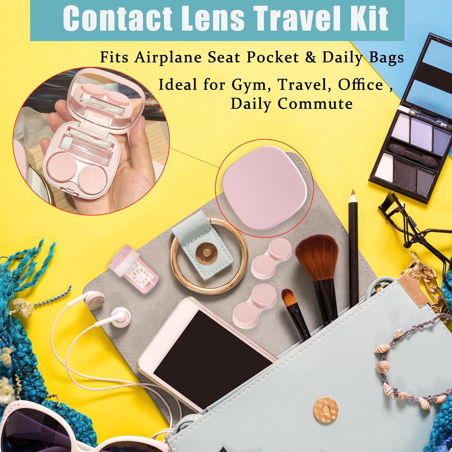 Lasiyanor Contact Lens Travel Kit with Cleaner Washer