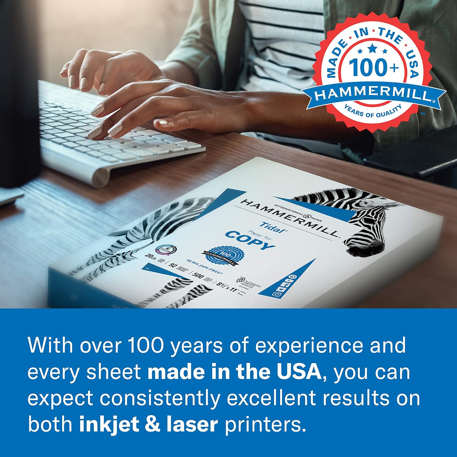 Hammermill Colored Paper, 20 lb Ivory Printer Paper, 8.5 x 11 - Made in the USA, Pastel Paper, 103176R - 1 Ream (500 Sheets)