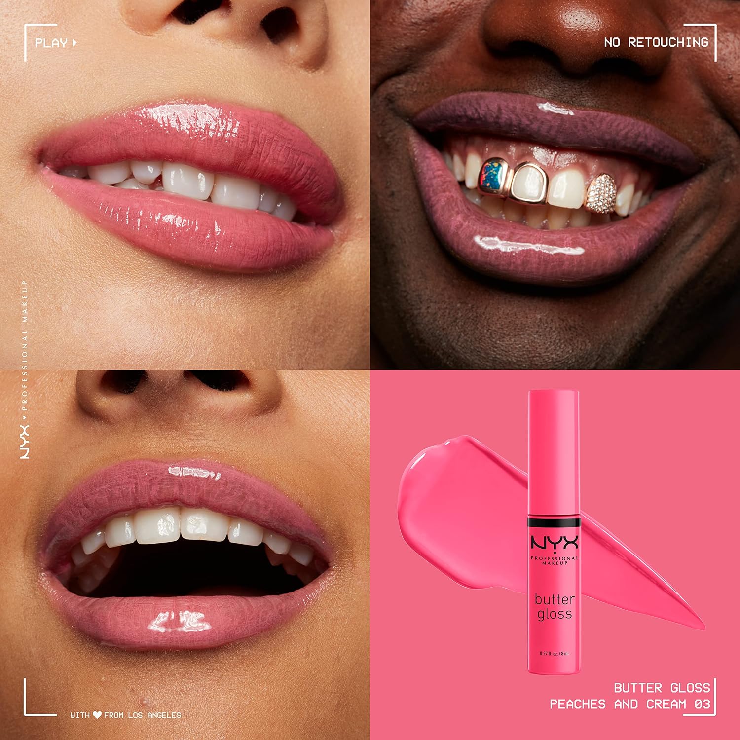 NYX PROFESSIONAL MAKEUP Butter Gloss, Non-Sticky Lip Gloss - Praline (Deep Nude)