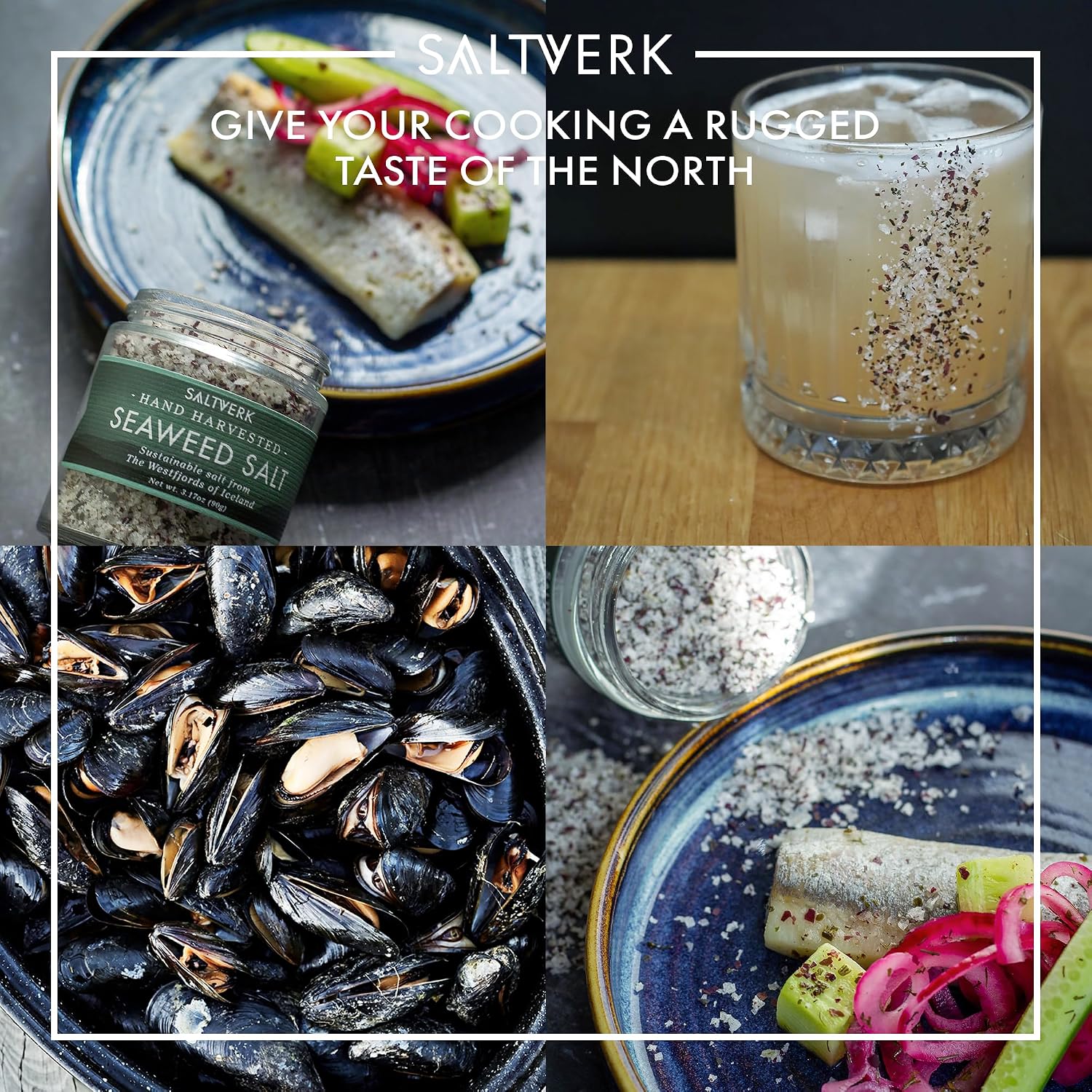 Saltverk Sea Salt - Seaweed 3.17 Oz | Gourmet, Icelandic, Hand Harvested and Sustainably Made