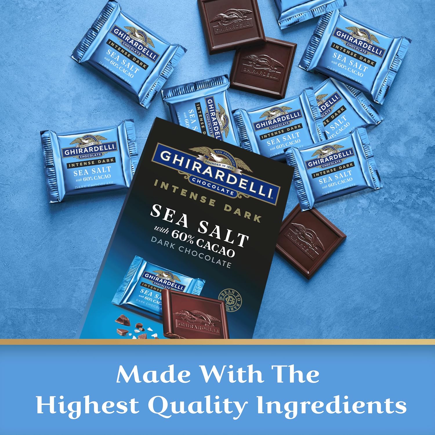 GHIRARDELLI PREMIUM DARK Chocolate Bar, 86% Cacao, 3.17oz Bar, 12 Pack