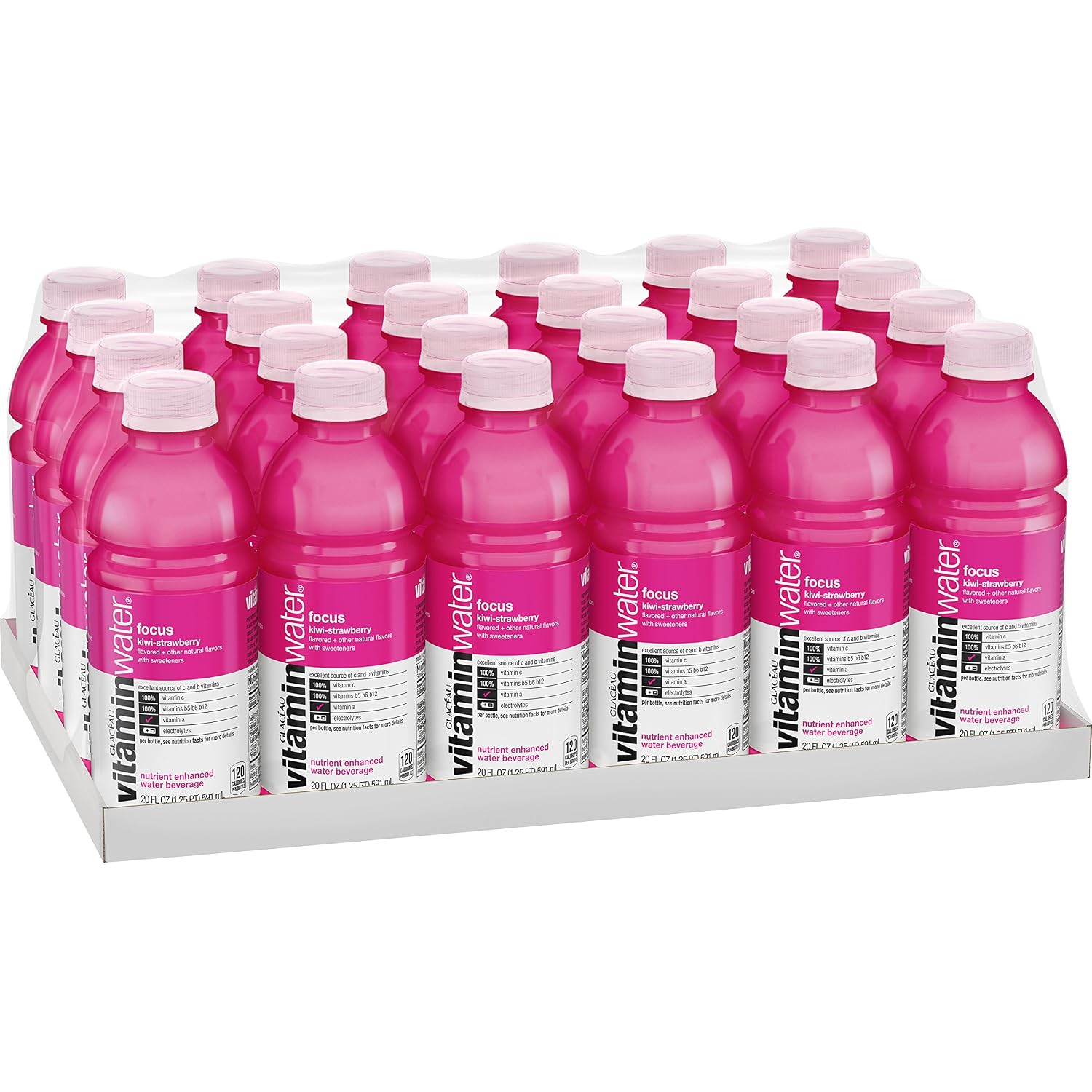 vitaminwater Power-C Dragonfruit Water Beverage, 16.9 fl oz, 6 pack | Bottled, nutrient-enhanced flavored water drink with 90 calories per bottle, antioxidants, and vitamins