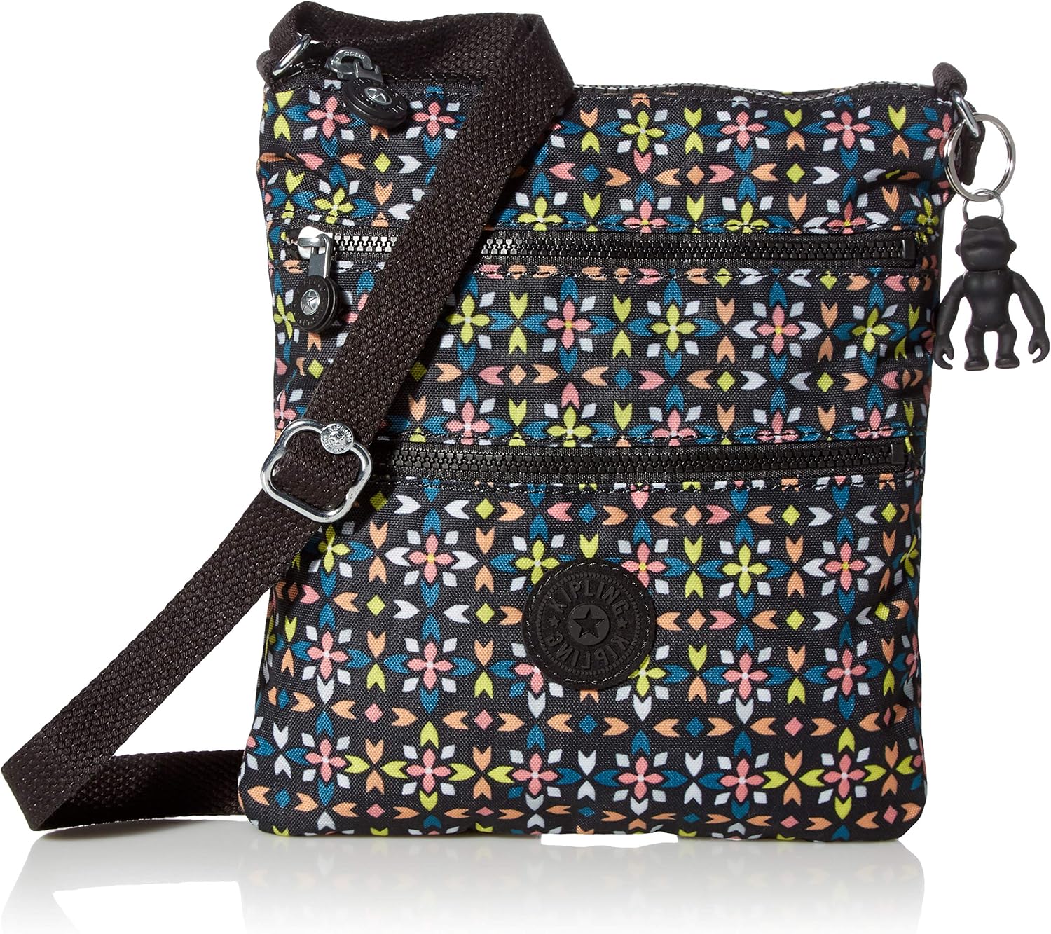 Kipling Women’s Abanu Medium Crossbody Bag, Lightweight, Adjustable Nylon Waist Pack with Multi-Compartment Zip Pockets