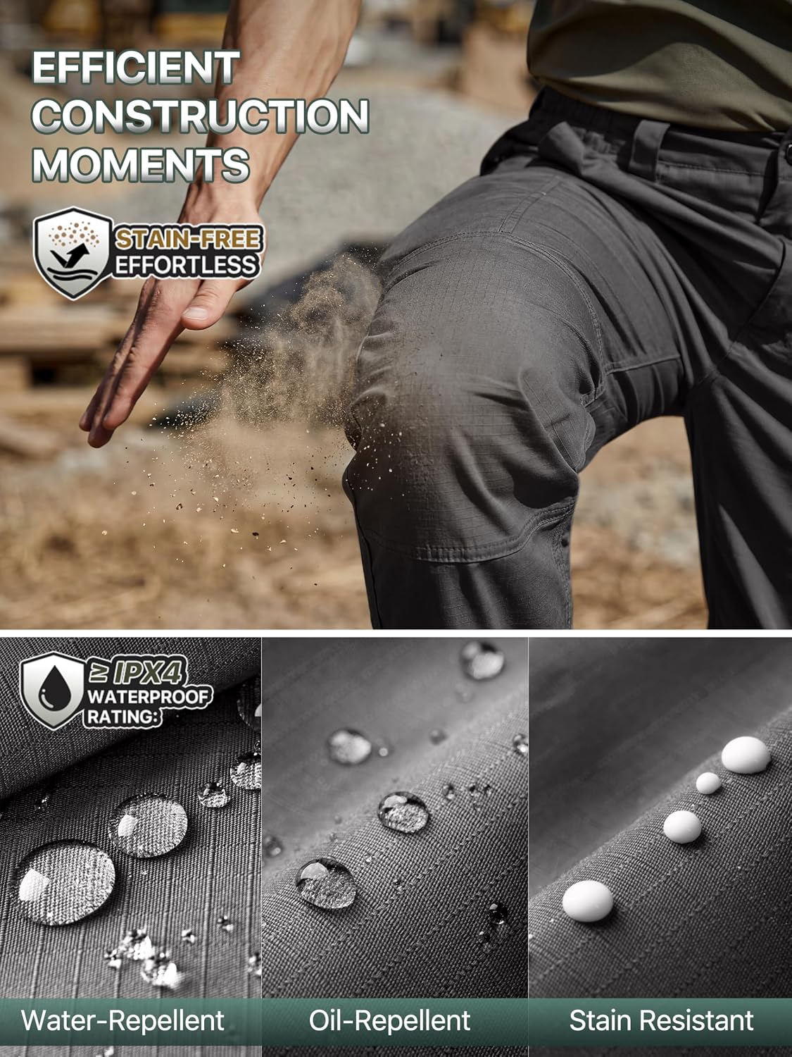 FREE SOLDIER Mens Cargo Work Tactical Pants Ripstop