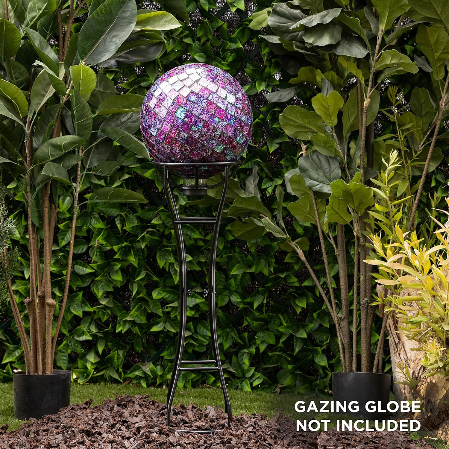 Alpine Corporation 12" Tall Indoor/Outdoor Roman Column Gazing Globe Display Stand