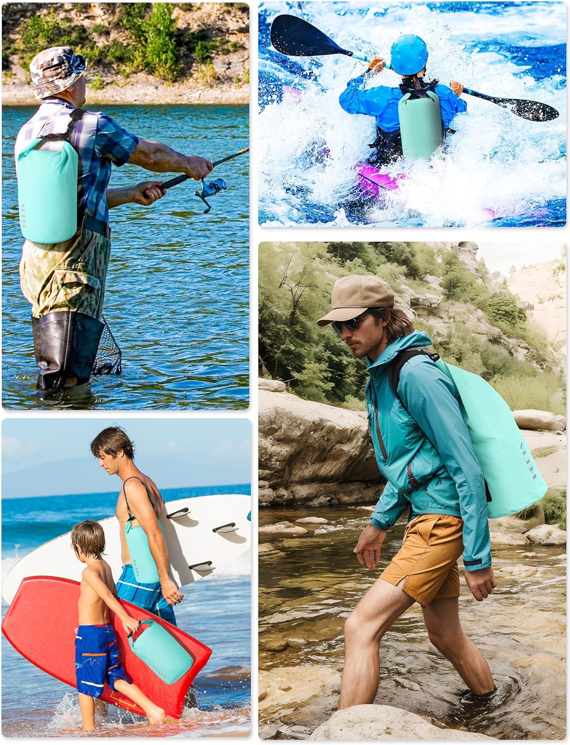 HEETA Waterproof Dry Bag Backpack with Emergency Whistle 5L/10L/20L/30L/40L