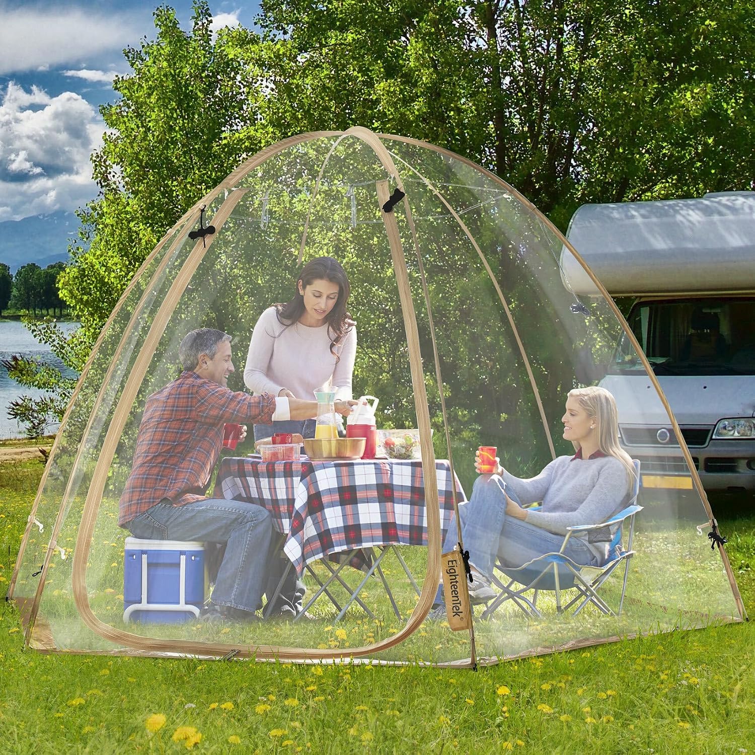 Alvantor® Pop Up Bubble Tent® - 6’ x 6’ Instant Igloo Tent® - 2-3 Person Screen House for Patios - Large Oversize Weather Proof Pod - Cold