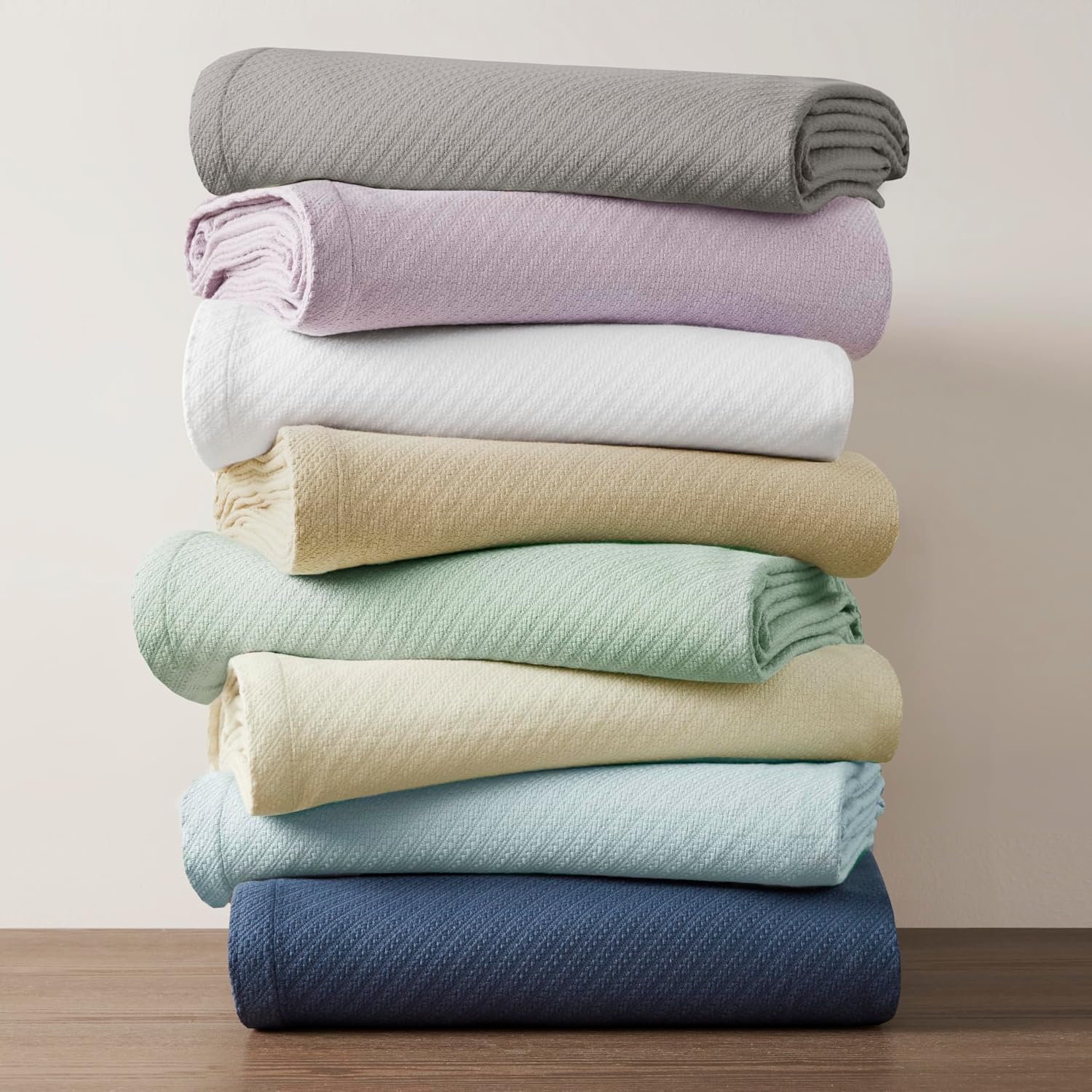 Madison Park Liquid Cotton Luxury Blanket Premium Soft Cozy 100% Ring Spun Cotton For Bed , Couch or Sofa, Full/Queen, Light Blue | Breathable Fabric for Bed or Couch, Diamond Pattern, Lightweight, OEKO-TEX Certified