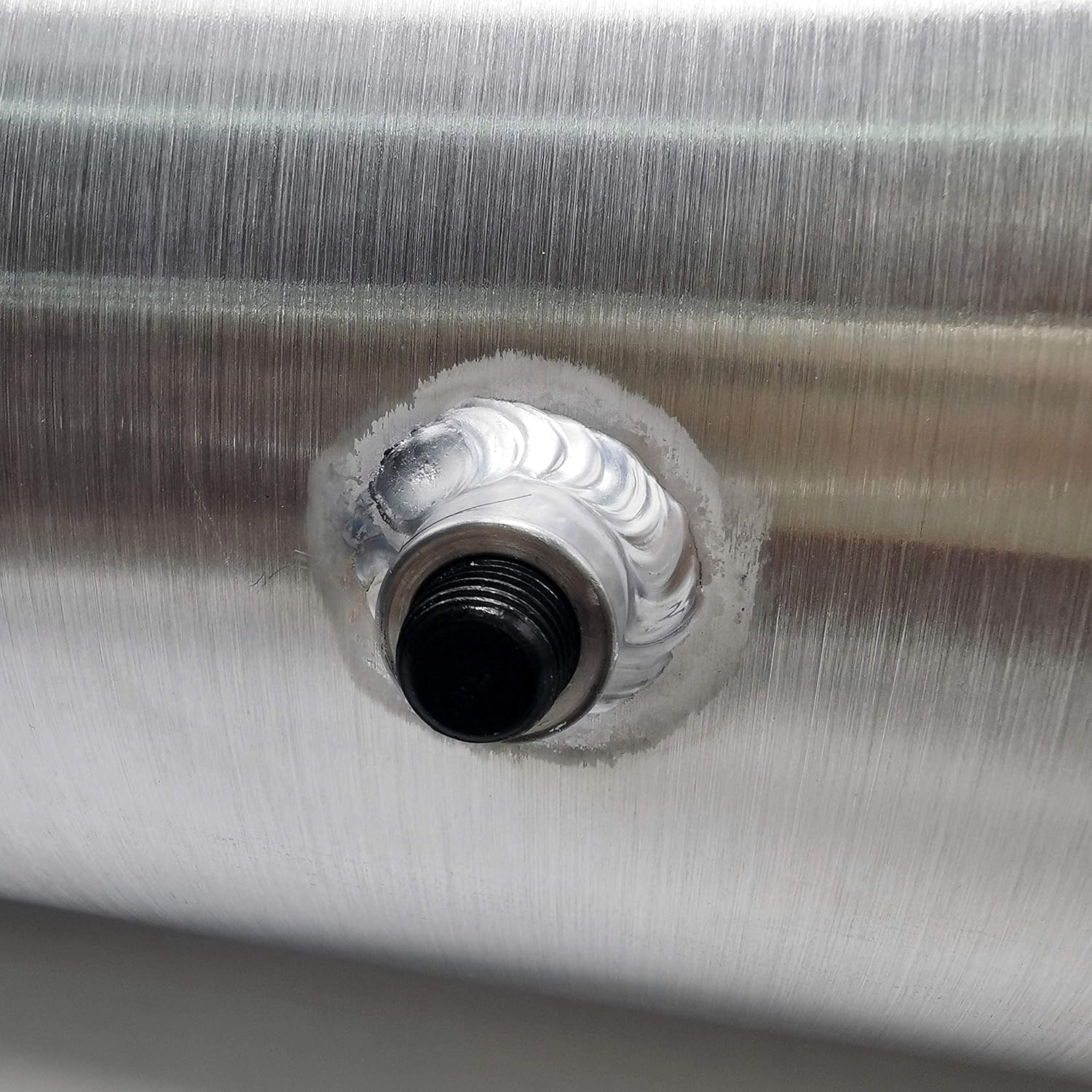 JSD 5 Gallons 8”x24“ Aluminum Spun Round Fuel Gas Tank Cell Fuel Tank with Bracket End Fill 1/4" NPT Outlet