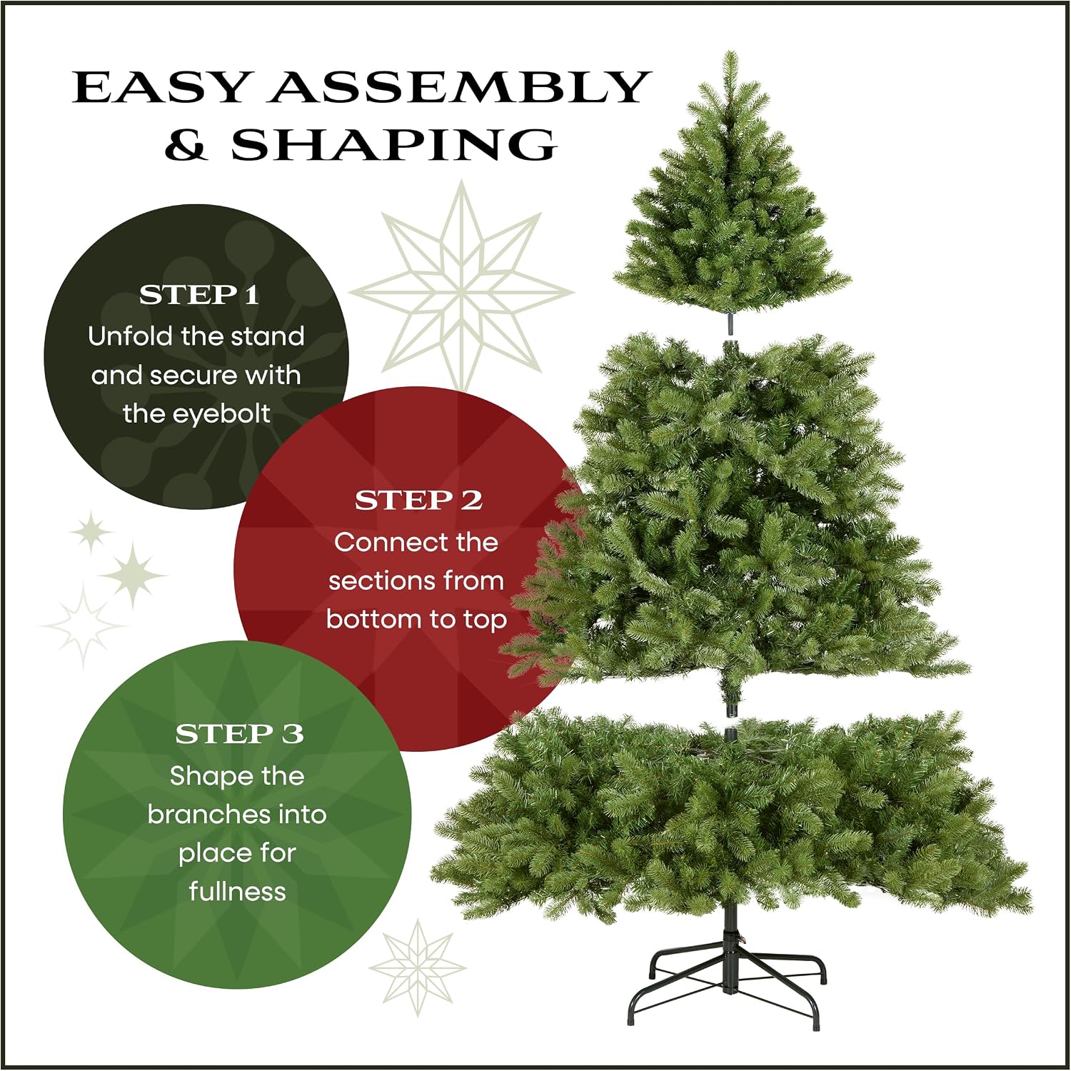 National Tree Company 'Feel Real' Pre-lit Artificial Christmas Tree | Includes Pre-strung White Lights and Stand | Norwegian Spruce - 7.5 ft | 750 Clear Lights, 1,325 Tips, Includes Stand, Artificial, Green