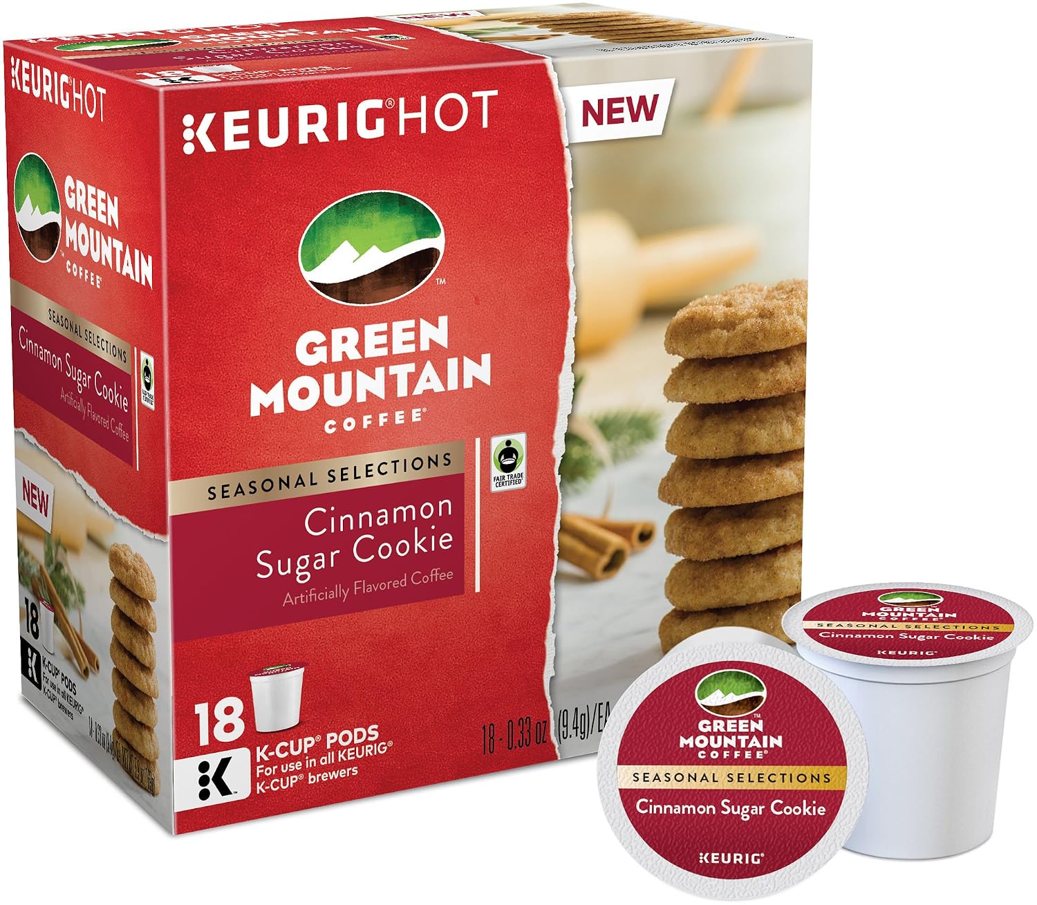 Green Mountain Coffee Roasters Island Coconut, Single-Serve Keurig K-Cup Pod, Flavored Light Roast Coffee, 24 Count (Pack of 1)