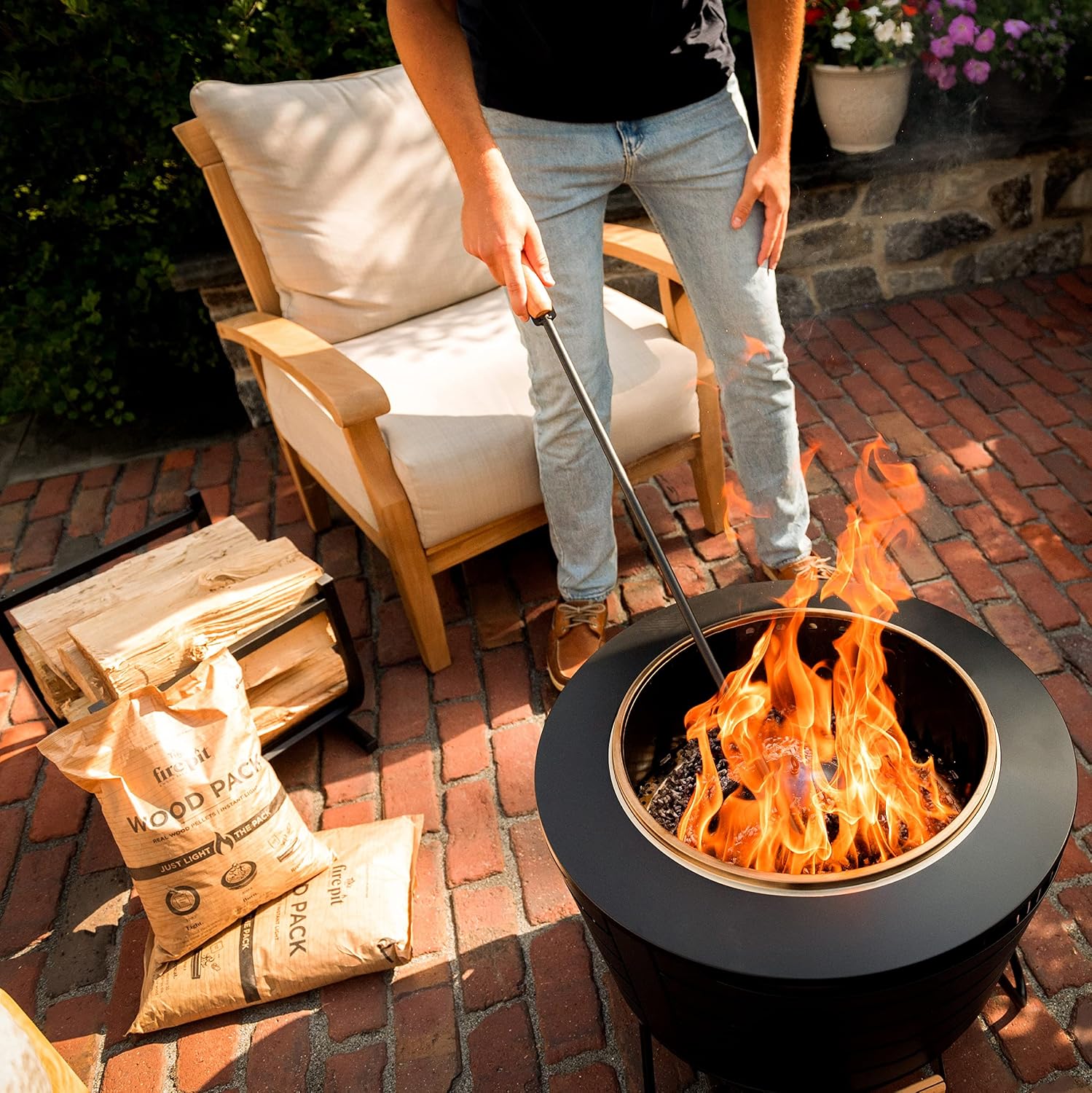 TIKI Wood Pellet Pack – 4-Pack Wood Pellets for Smokeless Fire Pits, Easy-to-Use Fire Pit Fuel for Outdoor Heating & Camping