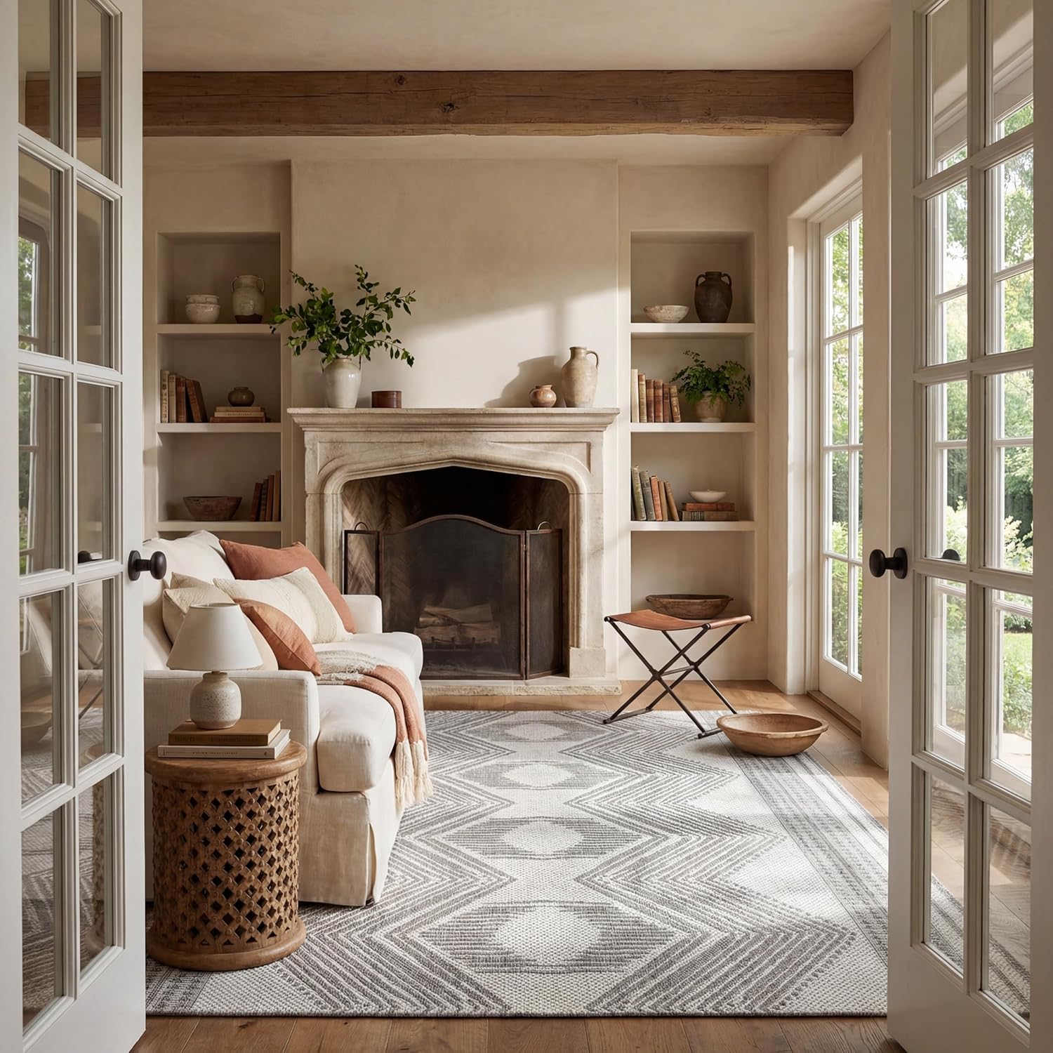 nuLOOM Ranya Light Brown Geometric Indoor/Outdoor Area Rug, 4' x 5'