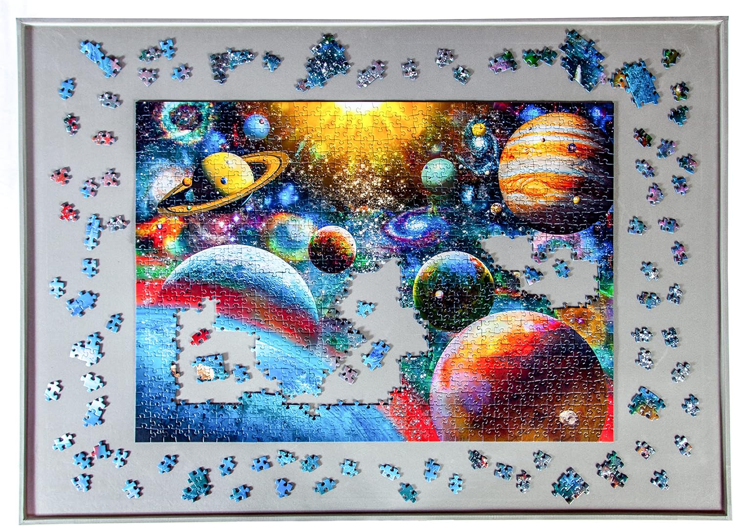 Jigthings – Jigboard 2000 – Jigsaw Puzzle Board for Puzzles up to 40” x 28”. Solid Board with Raised Edge for Most 2000 Piece Puzzles