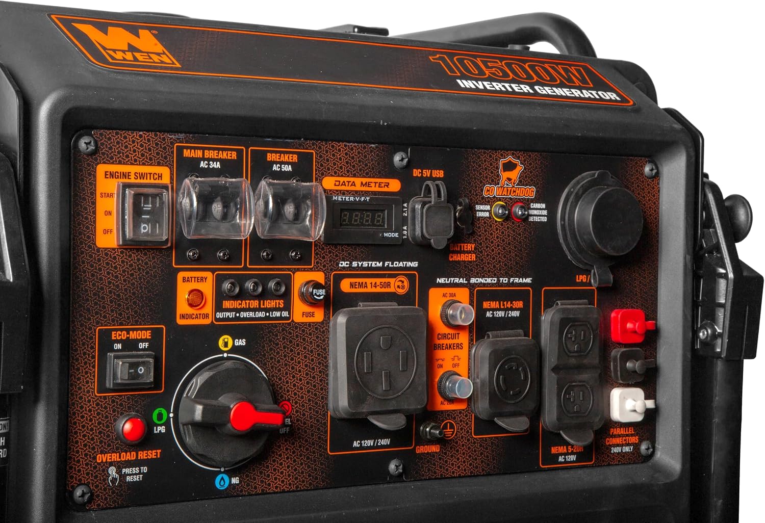 WEN 11,000-Watt 120V/240V Dual Fuel Portable Generator with Wheel Kit and Electric Start (DF1100T)