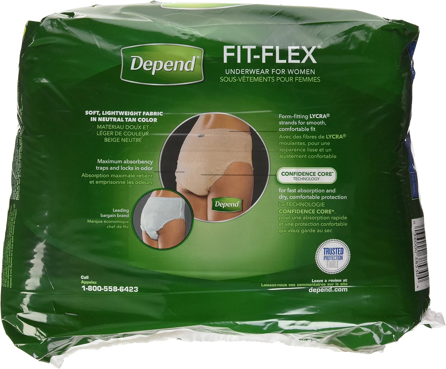 Depend FIT-FLEX Incontinence Underwear for Women, Disposable, Maximum Absorbency, Large, Blush, 52 Count (2 Packs of 26) (Packaging May Vary)