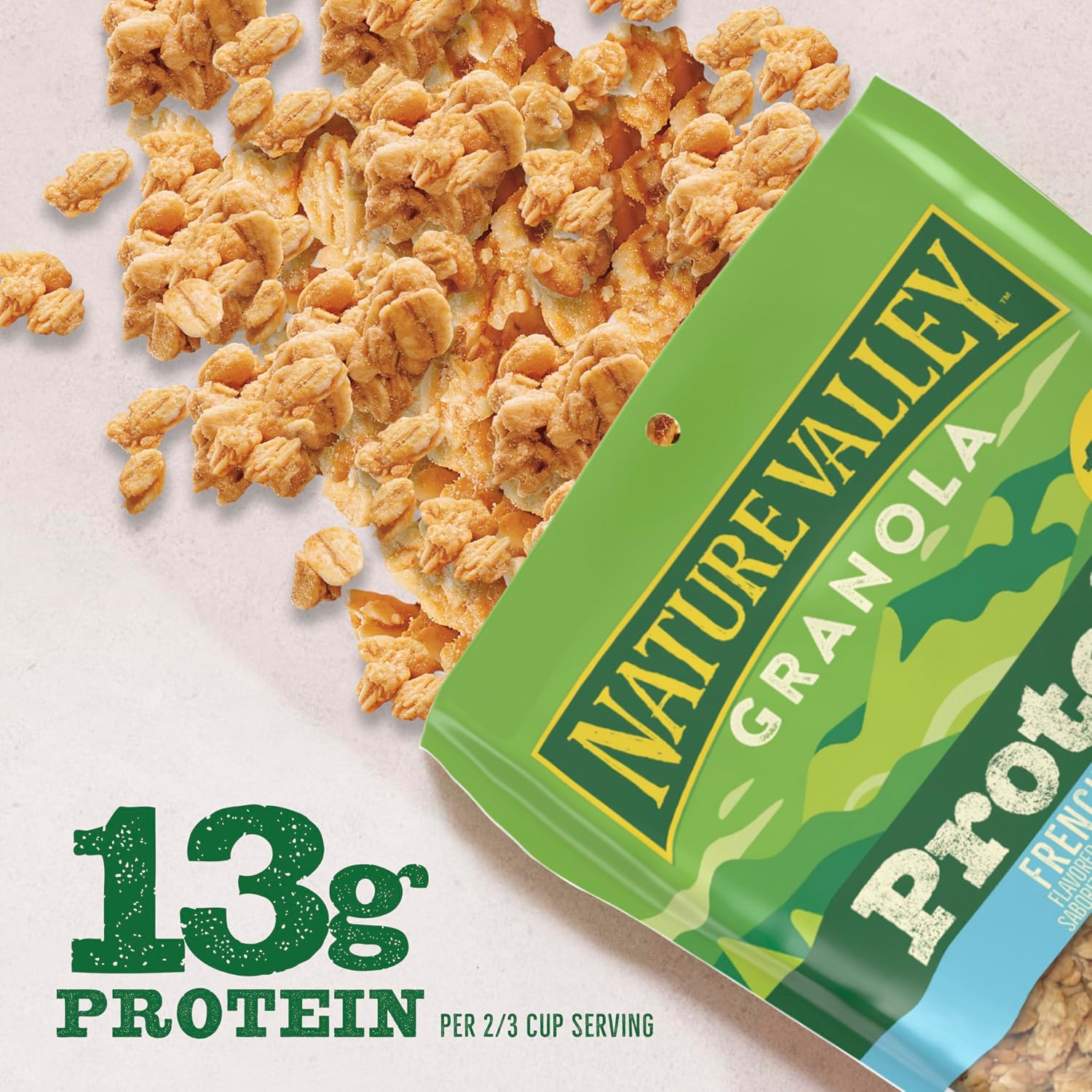 Nature Valley Oats & Honey Protein Granola, Resealable Pouch, 11 oz | 13g Protein & 33g Whole Grain per Serving, Good Source of Fiber, No Artificial Flavors or Colors