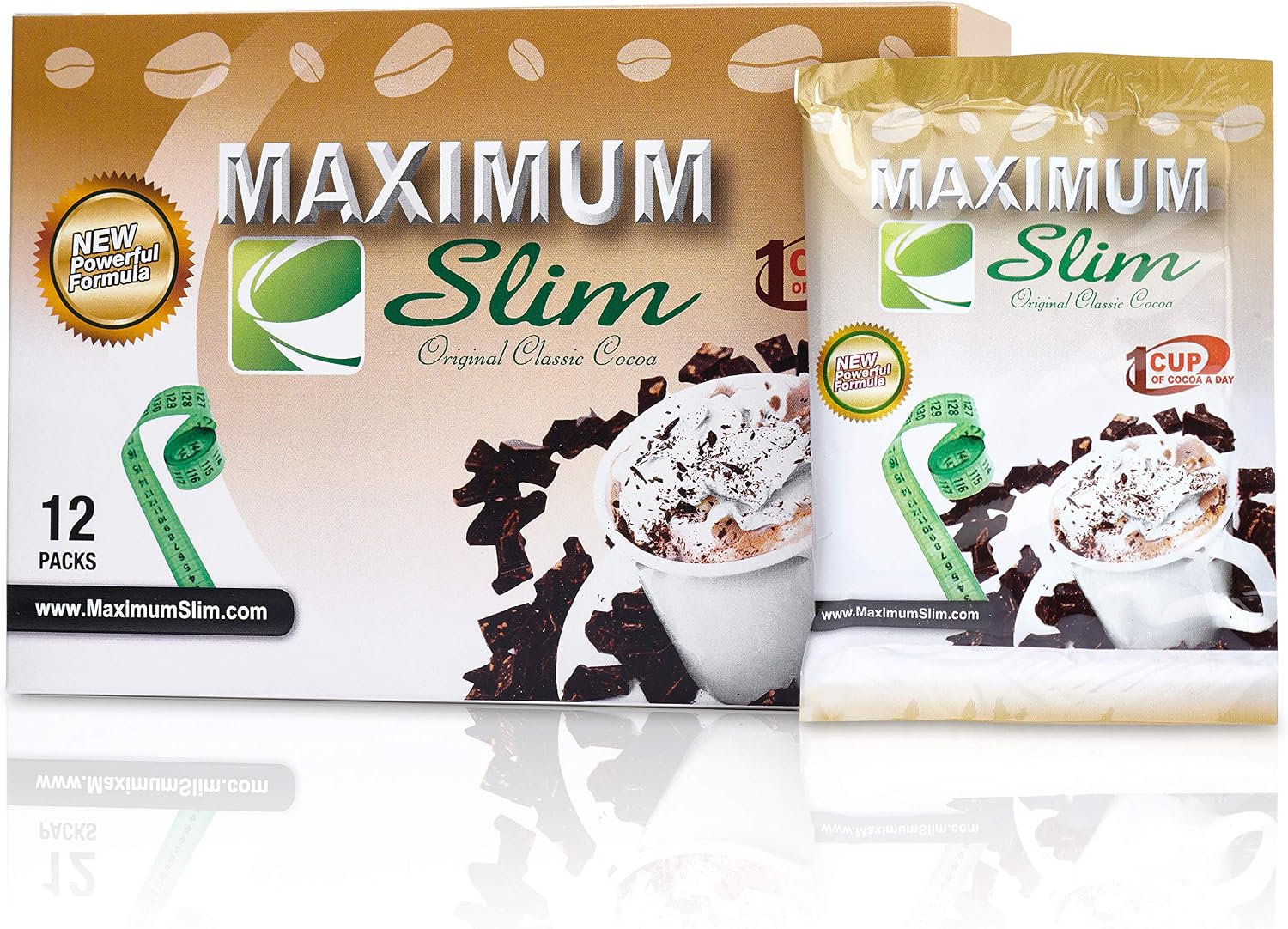 Maximum Slim Premium Instant Cocoa – Creamy, Delicious 4-in-1 Formula with Natural Herbal Extracts for Energy & Vitality