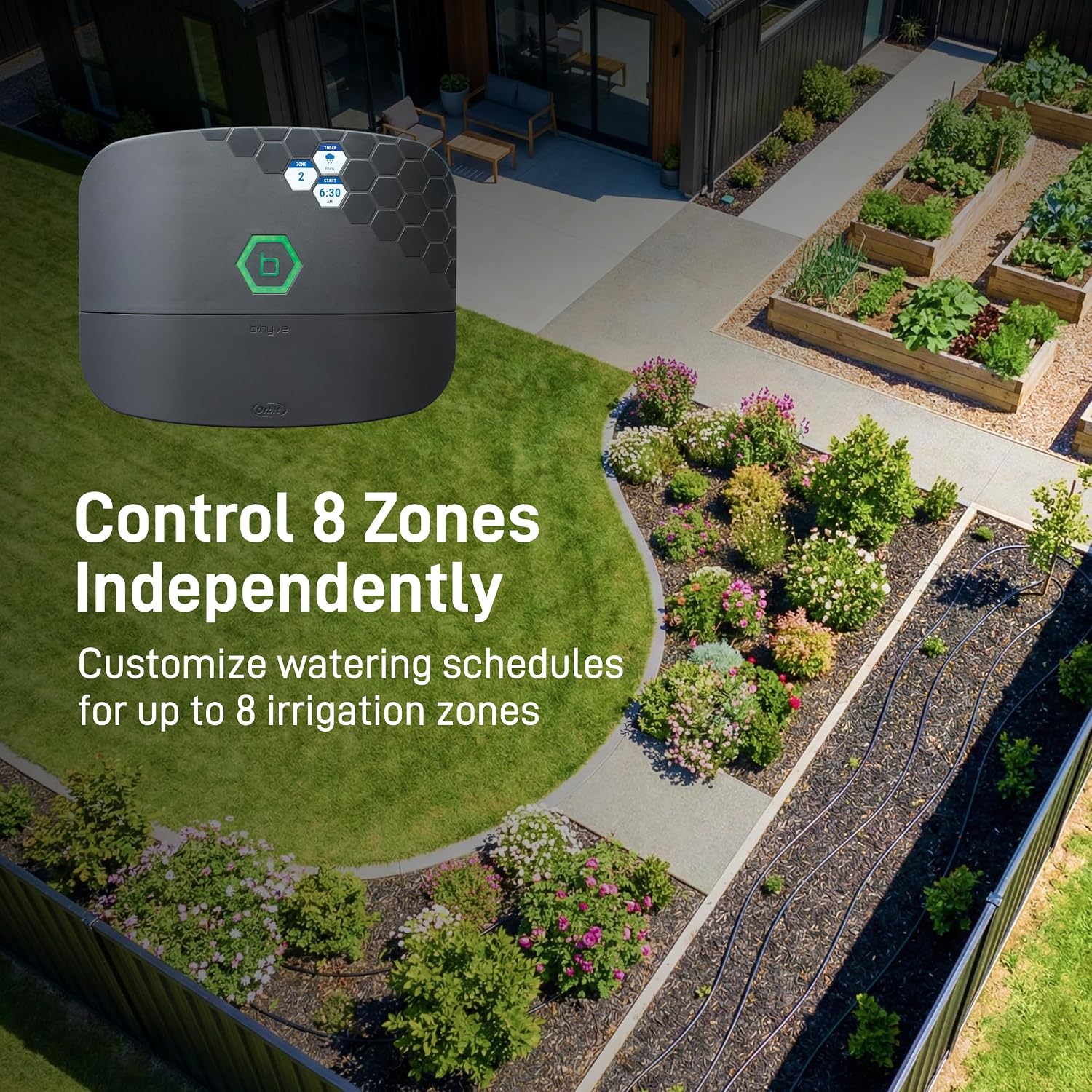 Orbit B-hyve XR Smart Sprinkler Timer - 8-Zone - WiFi-Enabled Indoor/Outdoor Irrigation Controller - App Control - Weatherproof Watering System