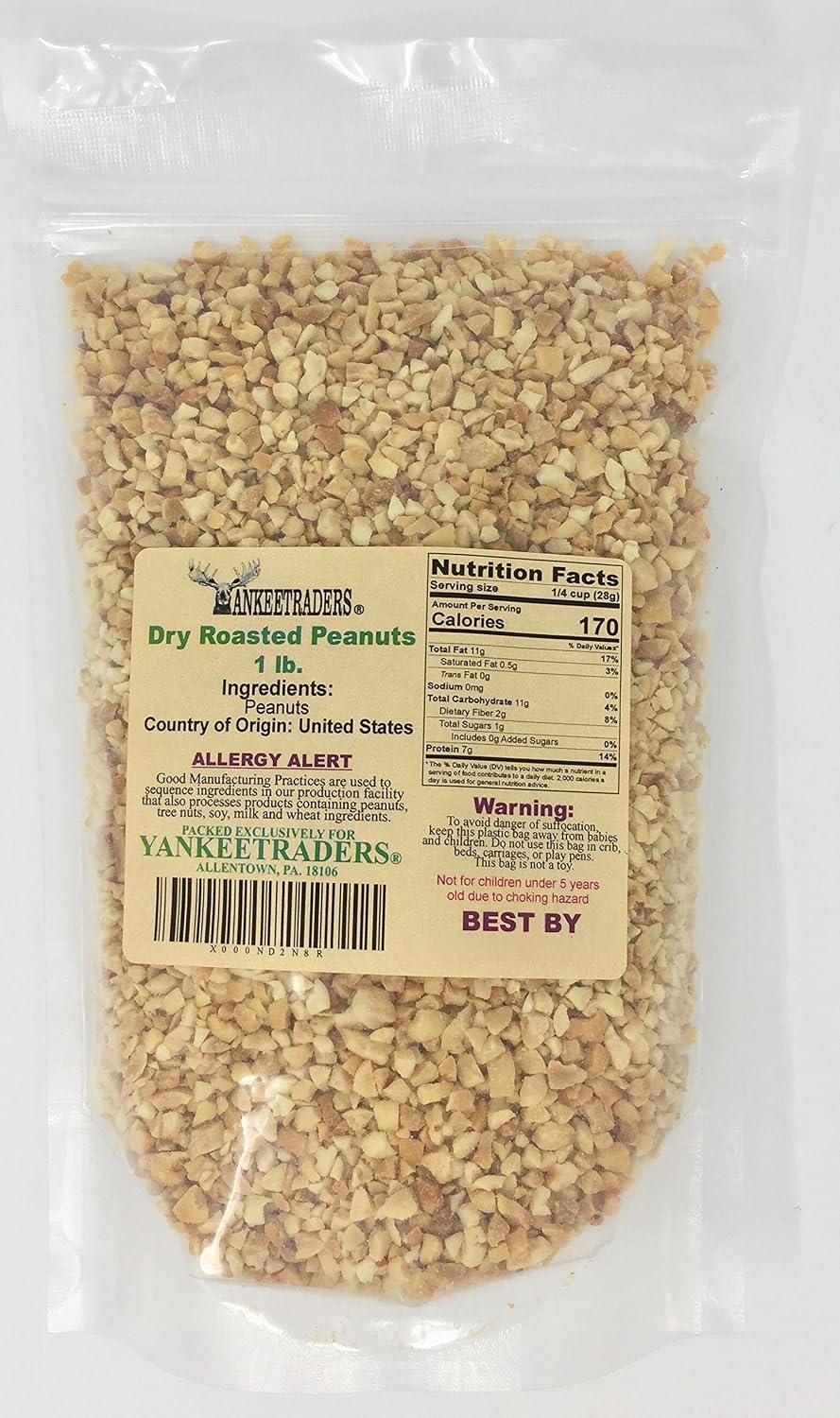 YANKEETRADERS Dry Roasted Peanut, Granulated Topping - 1 Lb